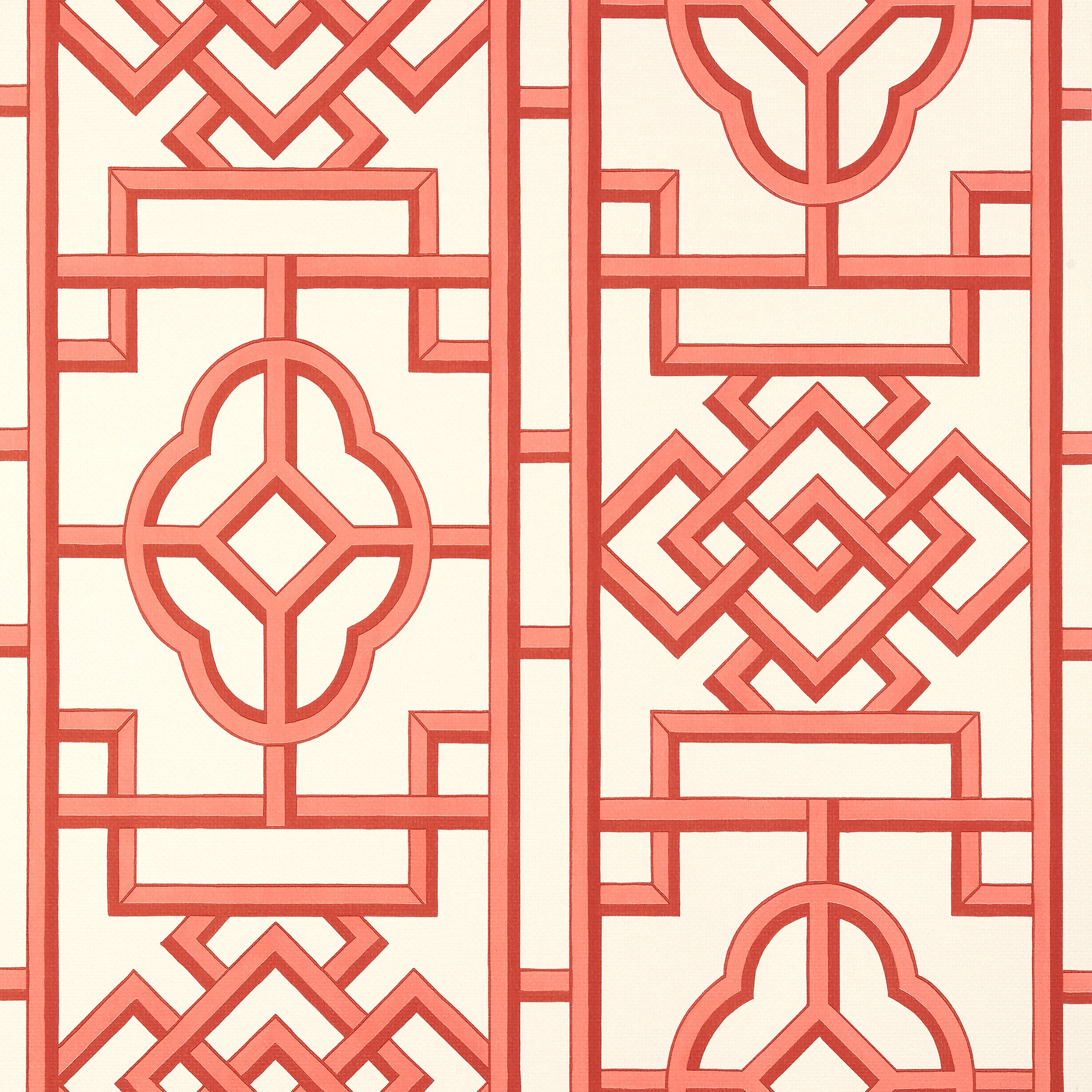 Gateway wallpaper in coral color - pattern number T13316 - by Thibaut in the Pavilion collection