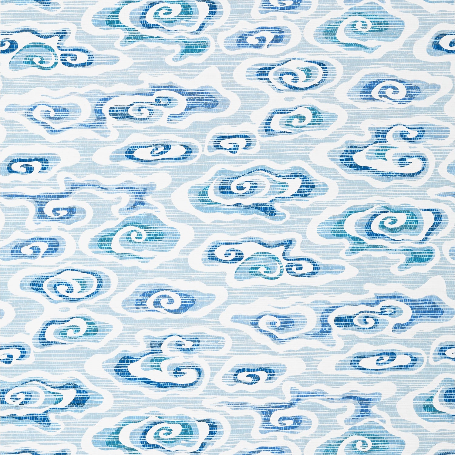 Clear Clouds wallpaper in blue color - pattern number T13317 - by Thibaut in the Pavilion collection