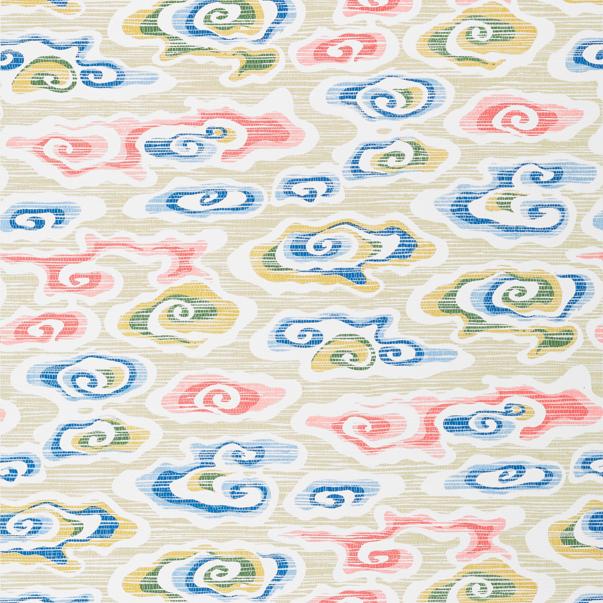 Clear Clouds wallpaper in multi color - pattern number T13319 - by Thibaut in the Pavilion collection