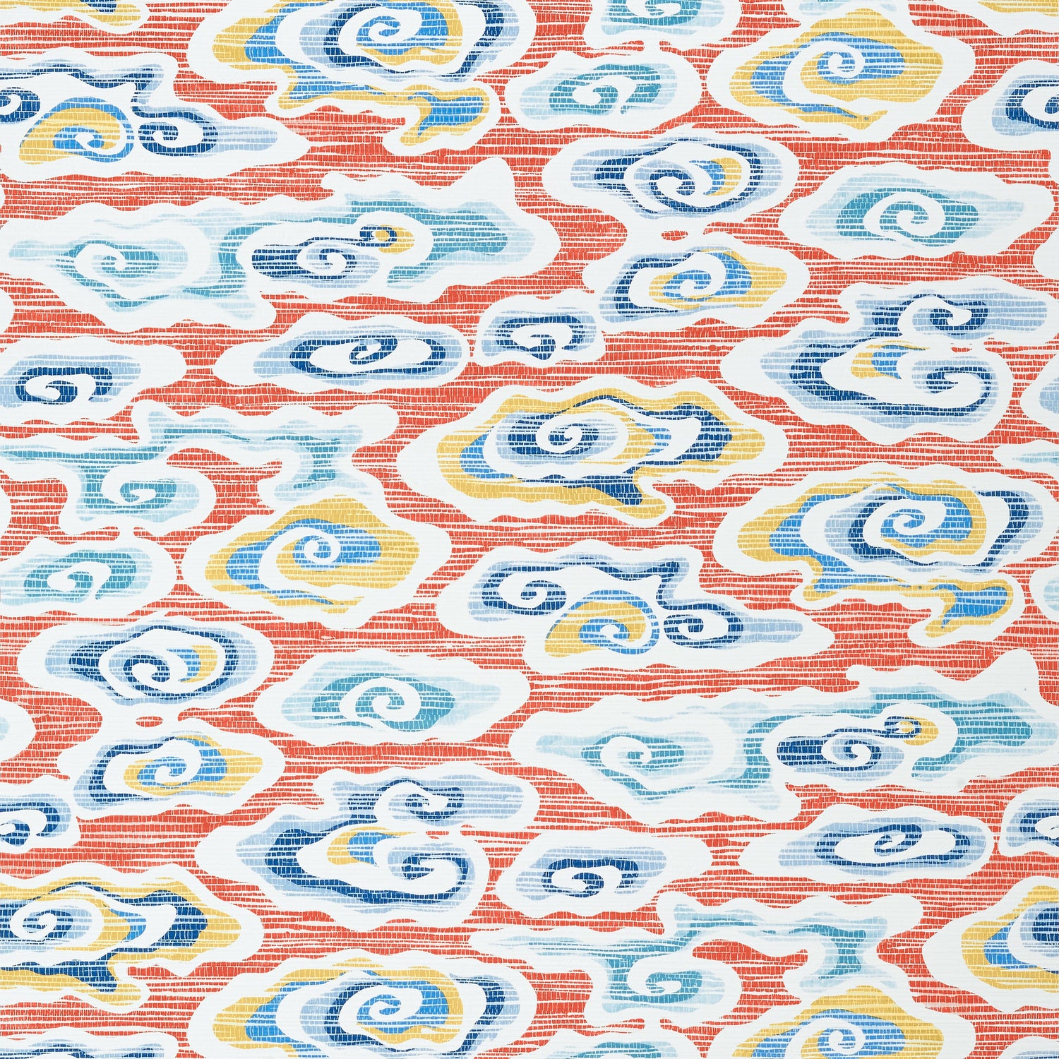 Clear Clouds wallpaper in coral color - pattern number T13320 - by Thibaut in the Pavilion collection