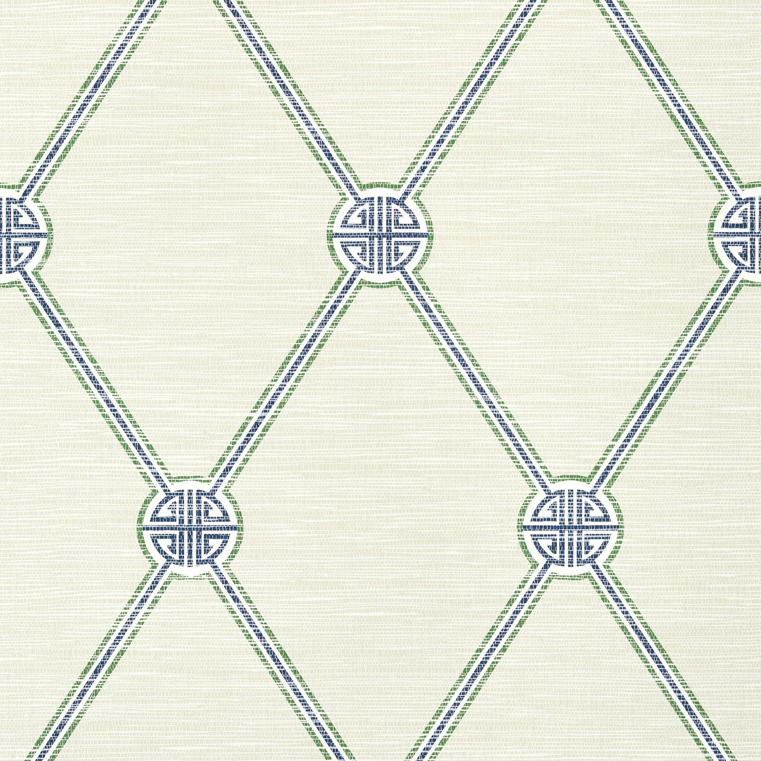 Turnberry Trellis wallpaper in beige and green color - pattern number T13352 - by Thibaut in the Pavilion collection