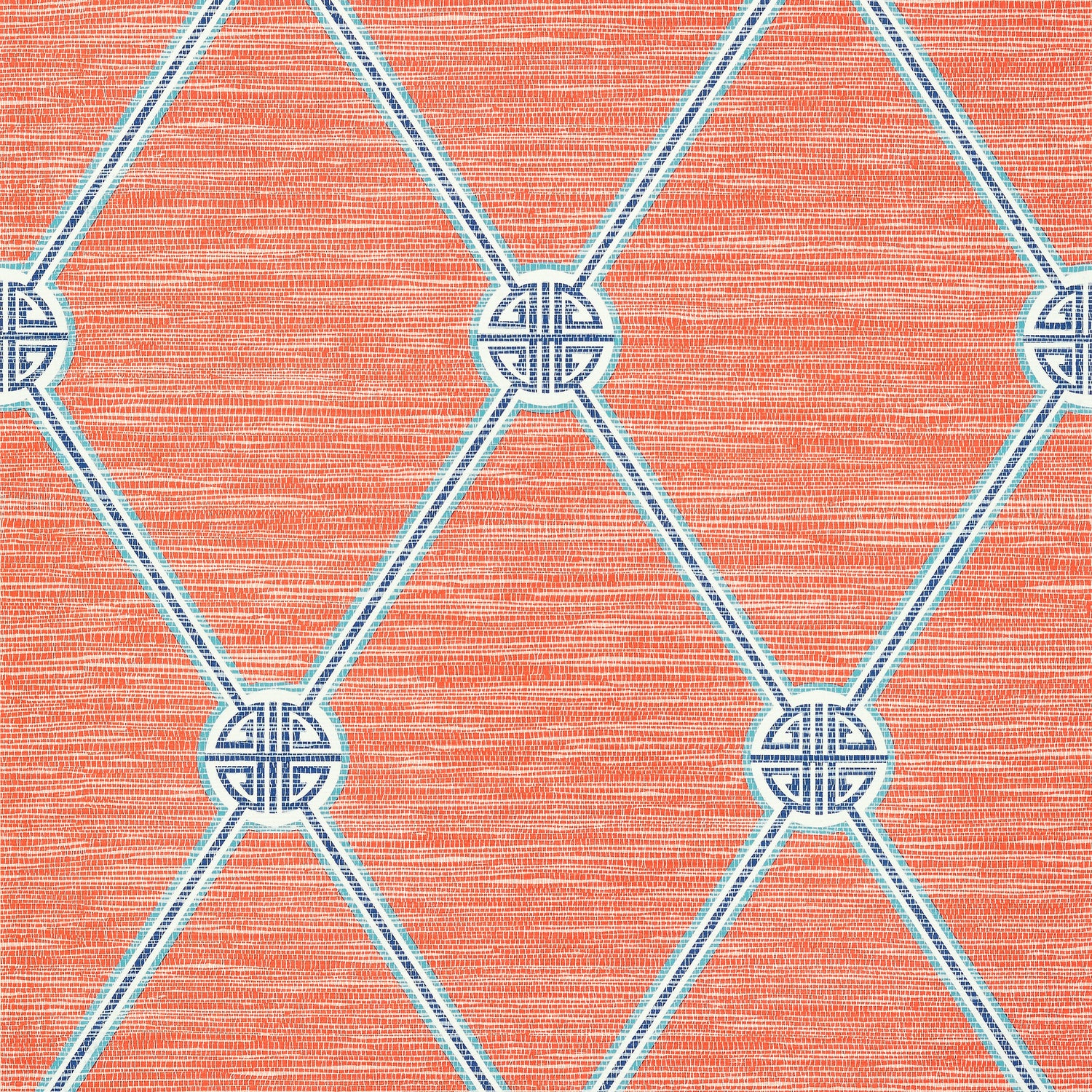 Turnberry Trellis wallpaper in coral color - pattern number T13353 - by Thibaut in the Pavilion collection