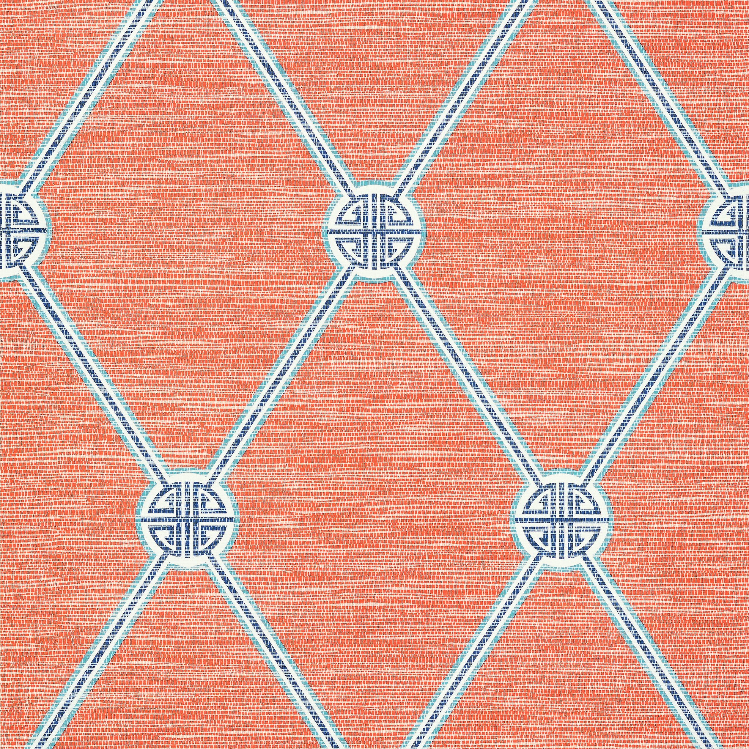 Turnberry Trellis wallpaper in coral color - pattern number T13353 - by Thibaut in the Pavilion collection
