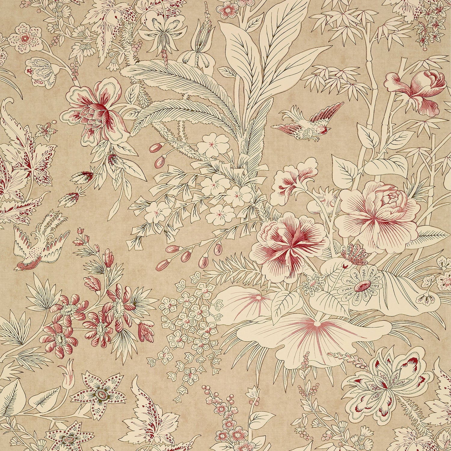 Rosalind fabric in beige color - pattern number T13601 - by Thibaut in the Grand Palace collection