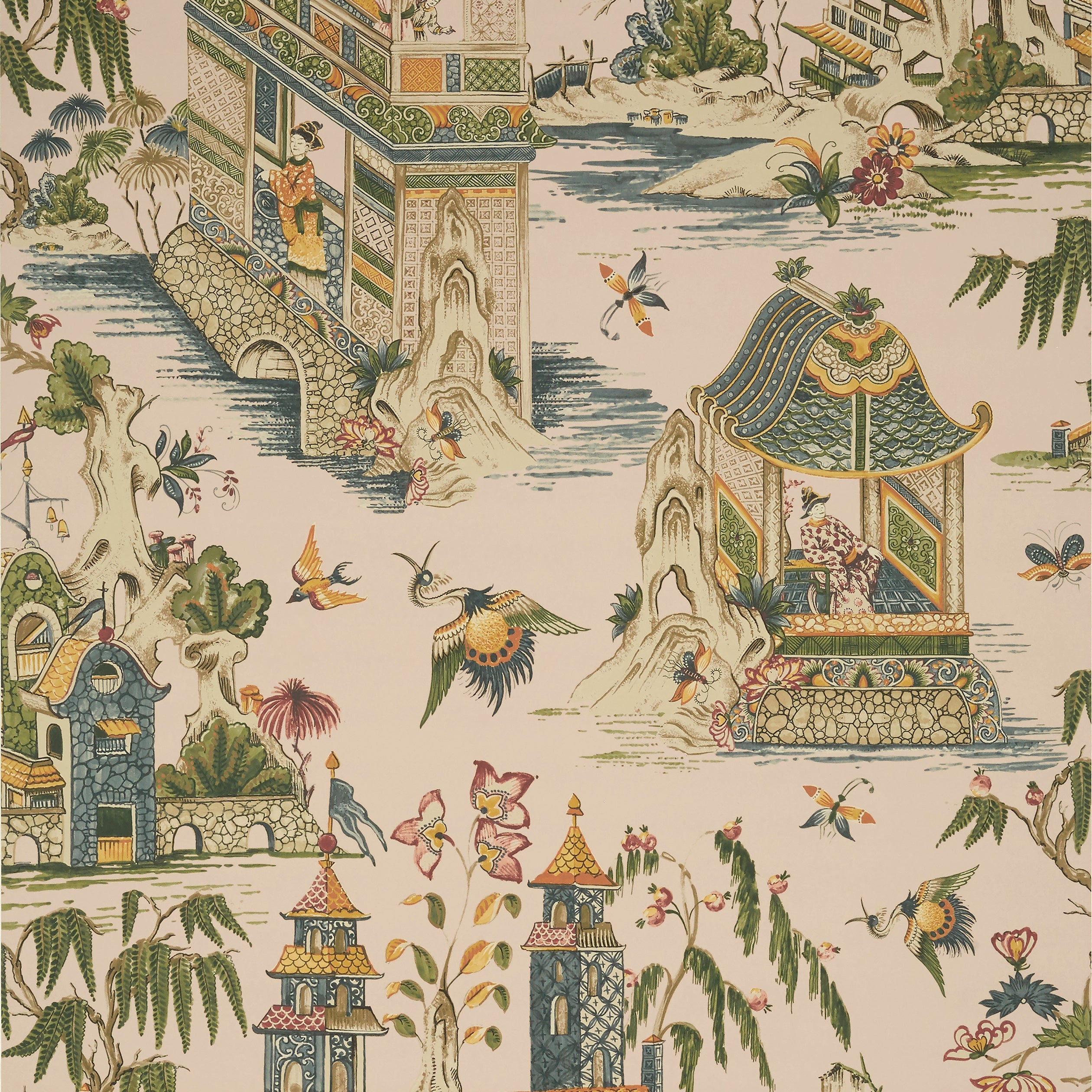 Grand Palace wallpaper in blush color - pattern number T13616 - by Thibaut in the Grand Palace collection