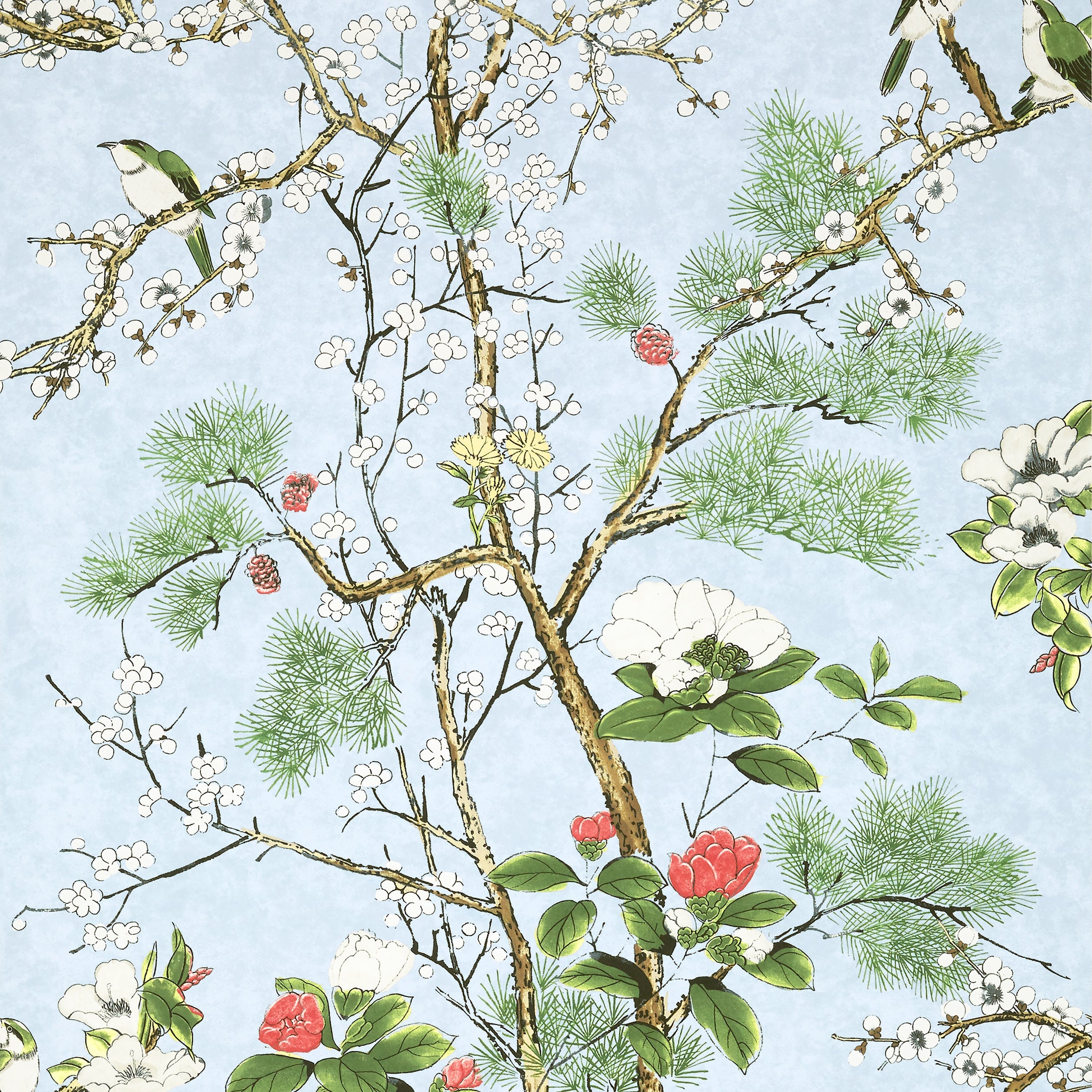 Katsura fabric in spa blue color - pattern number T13620 - by Thibaut in the Grand Palace collection