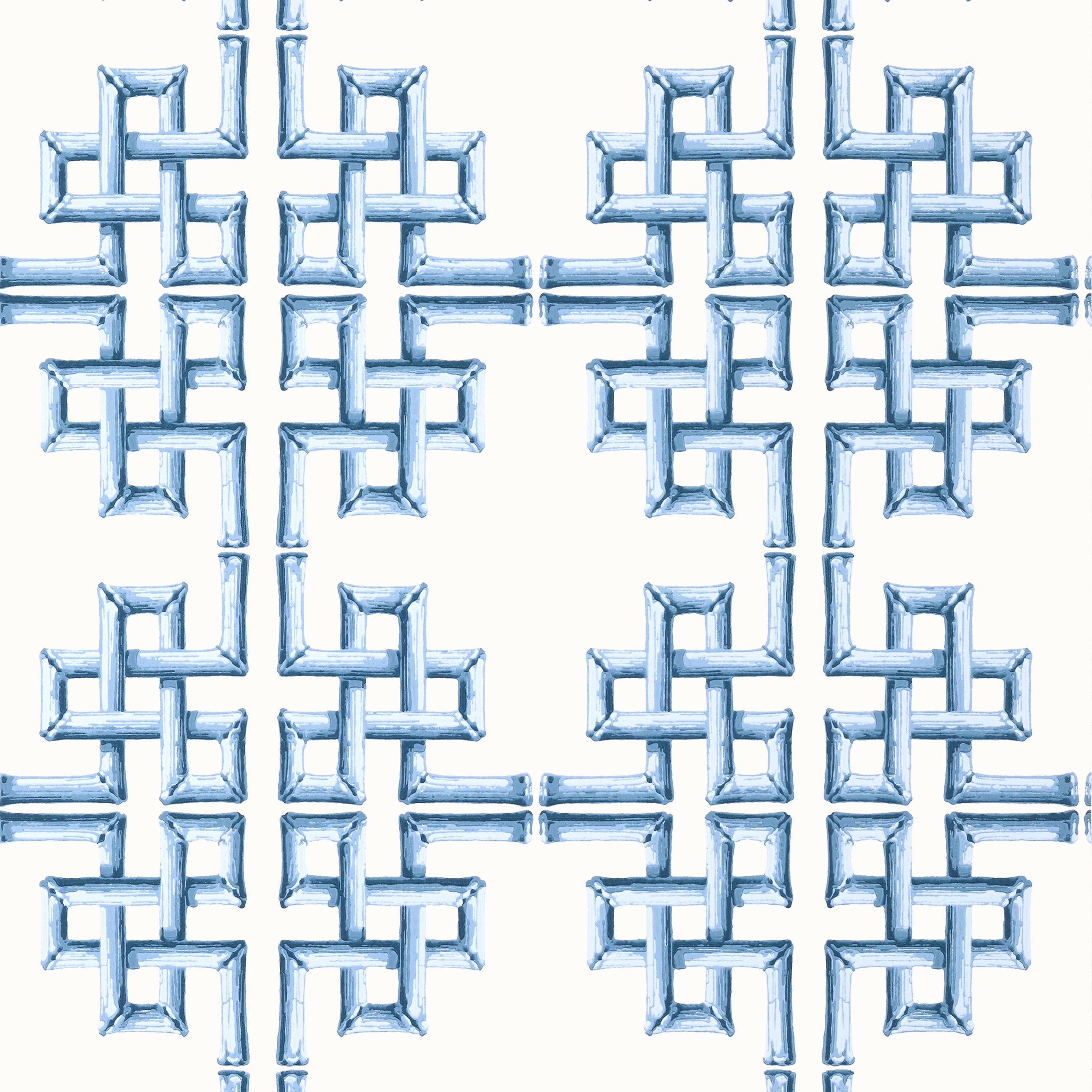 Boca Bamboo fabric in blue color - pattern number T13901 - by Thibaut in the Palm Grove collection