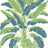Banana Tree fabric in green and blue color - pattern number T13918 - by Thibaut in the Palm Grove collection