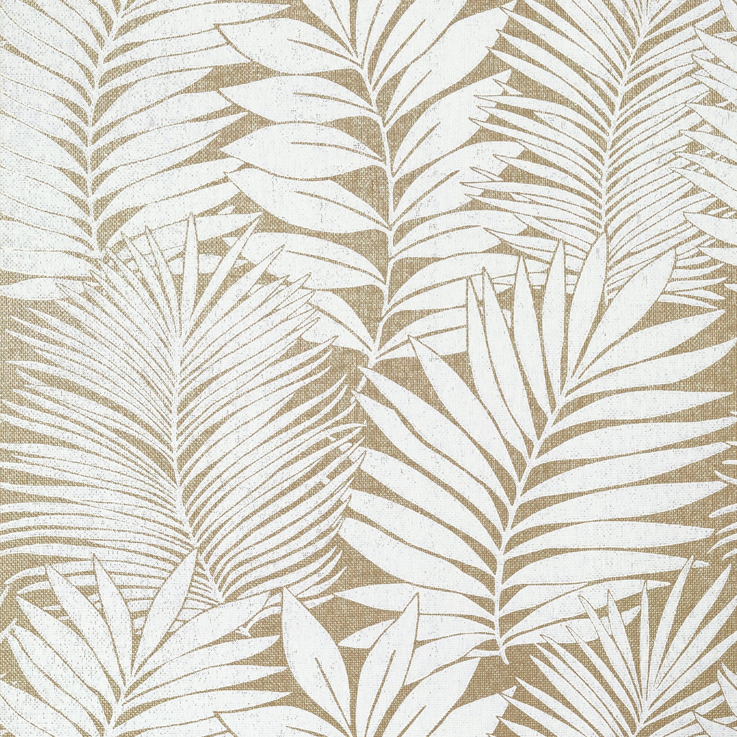 Siesta Key wallpaper in metallic gold color - pattern number T13931 - by Thibaut in the Palm Grove collection