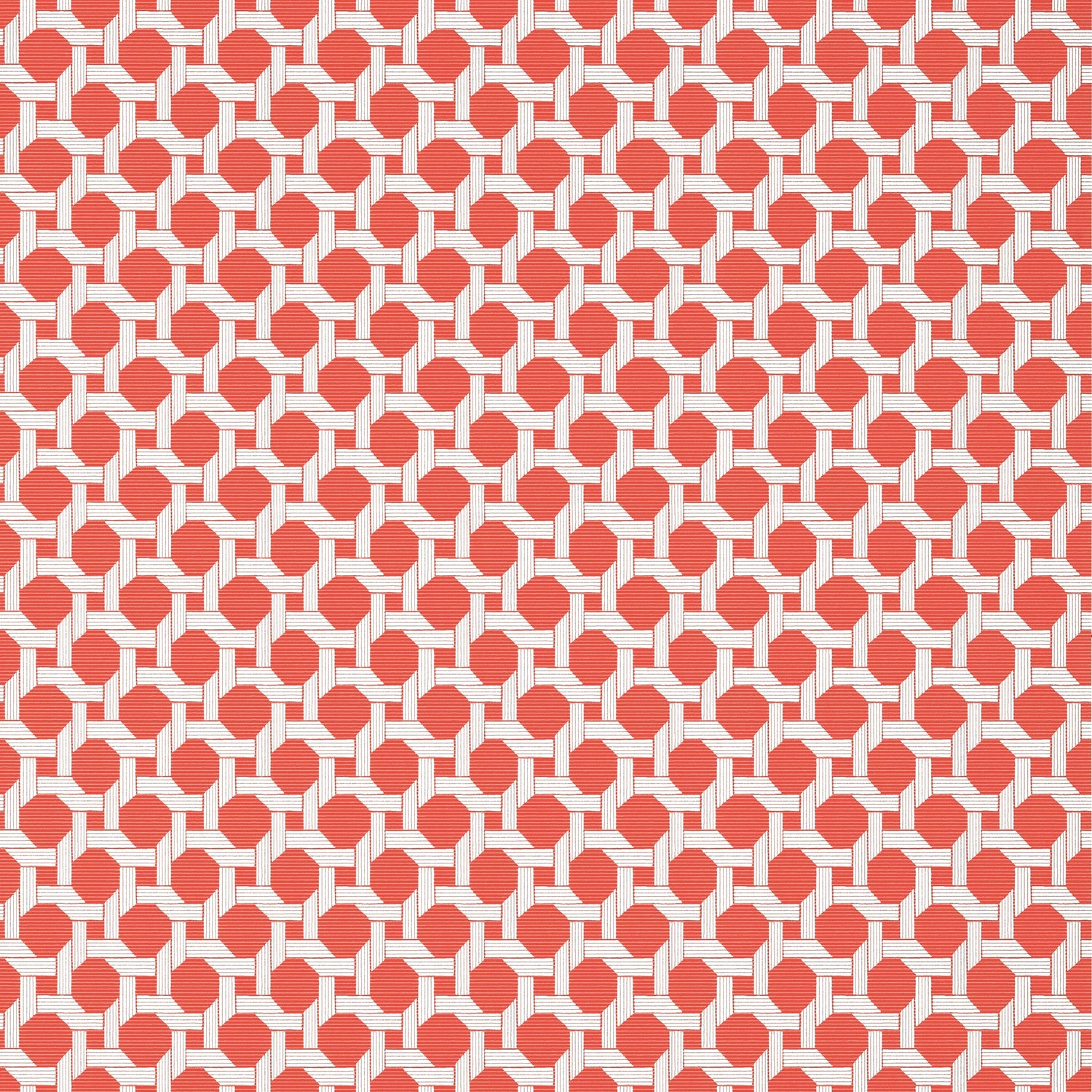 Charter wallpaper in coral color - pattern number T13958 - by Thibaut in the Palm Grove collection