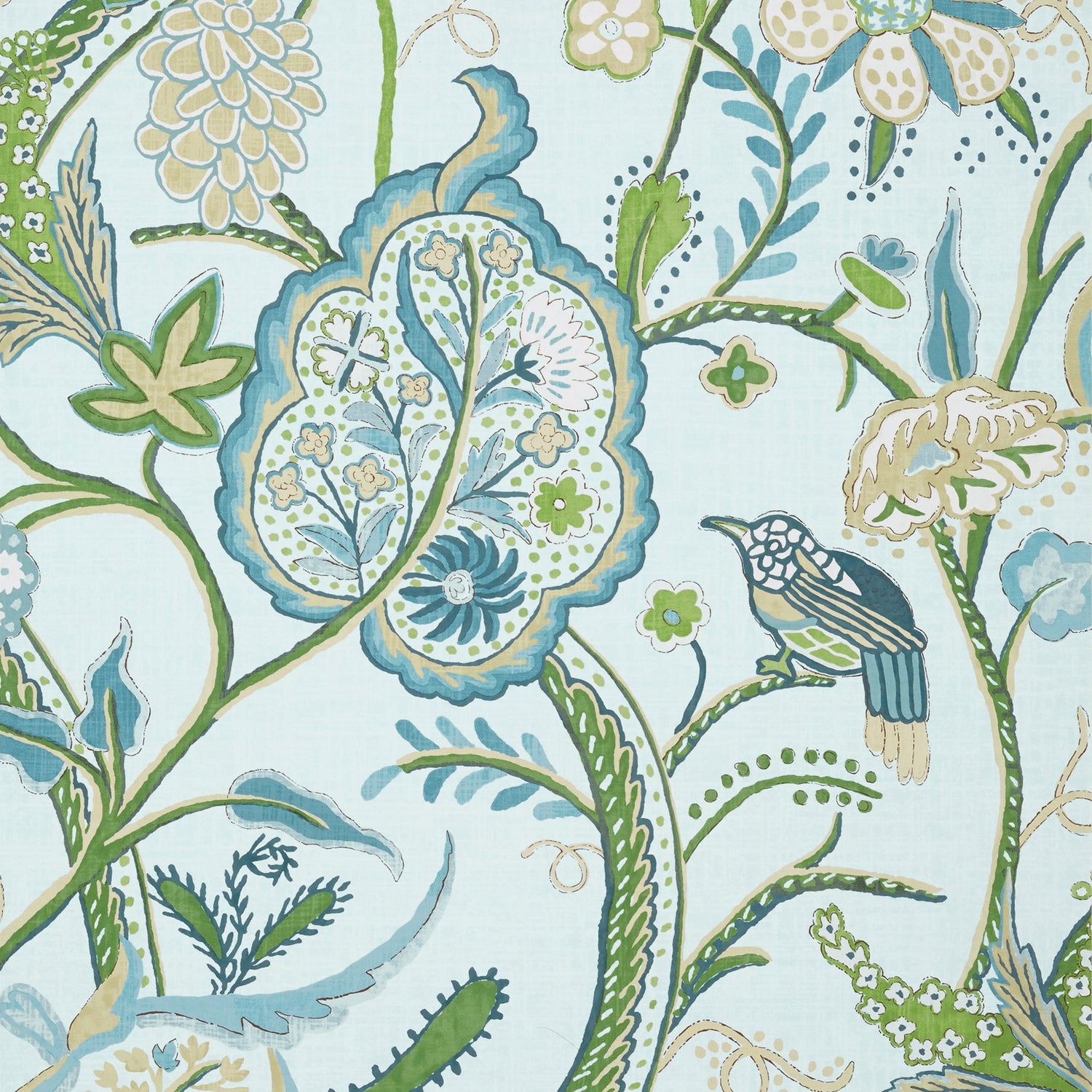 Windsor fabric in spa blue color - pattern number T14304 - by Thibaut in the Canopy collection