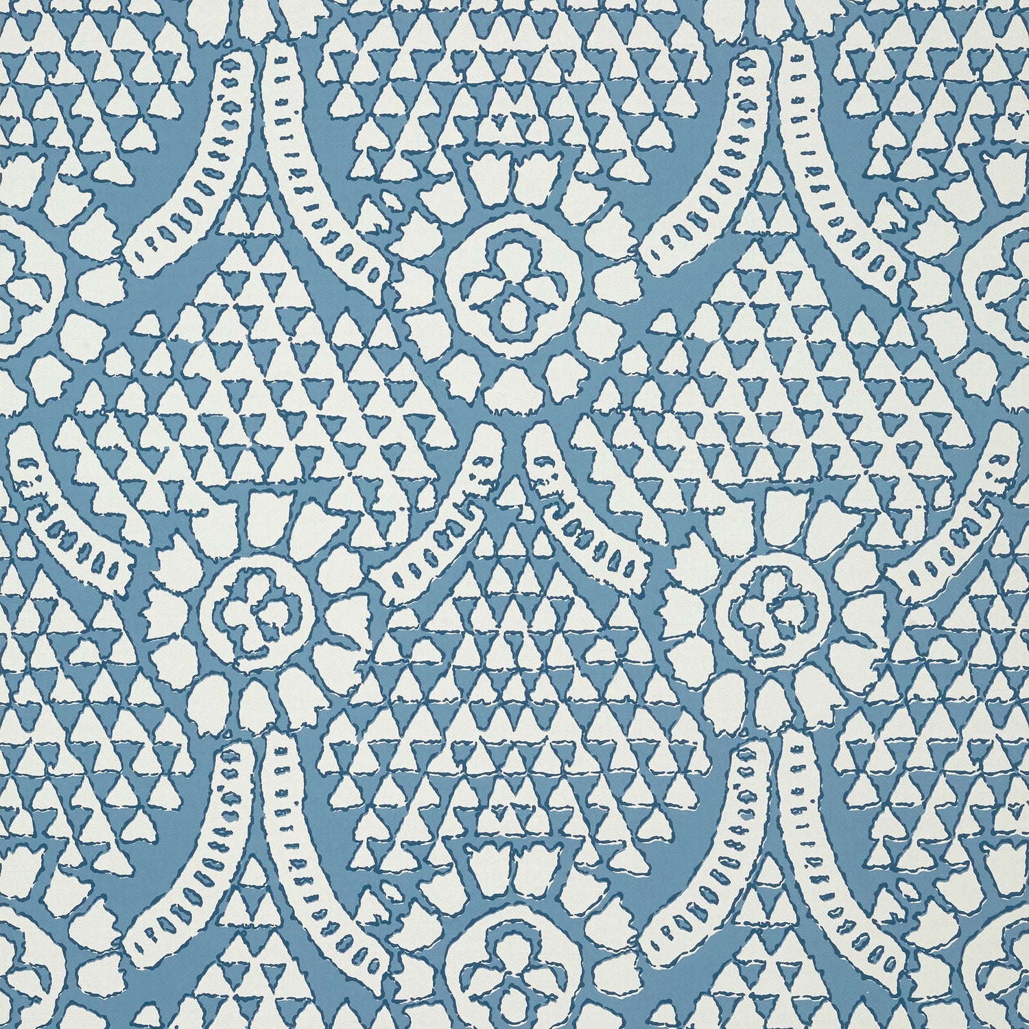 Chamomile fabric in blue and white color - pattern number T14314 - by Thibaut in the Canopy collection