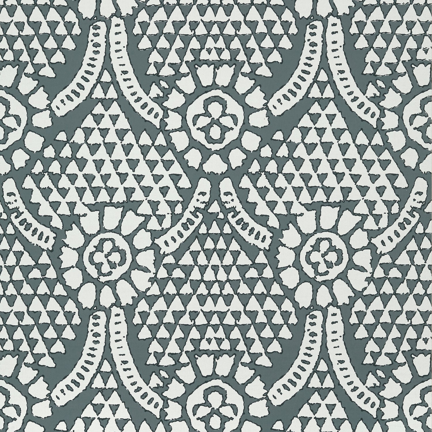 Chamomile fabric in grey color - pattern number T14317 - by Thibaut in the Canopy collection