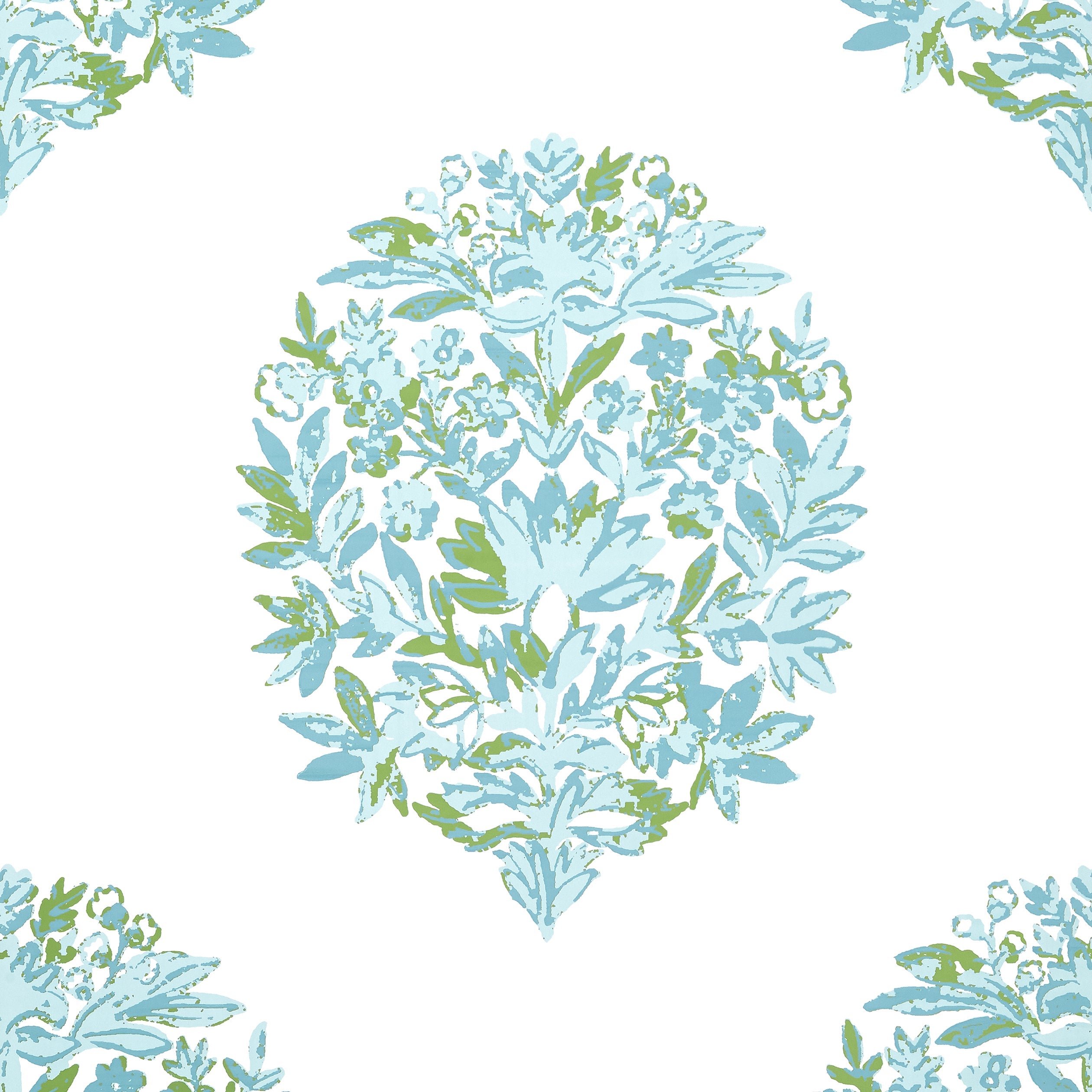 Ridgefield fabric in green and spa color - pattern number T14323 - by Thibaut in the Canopy collection