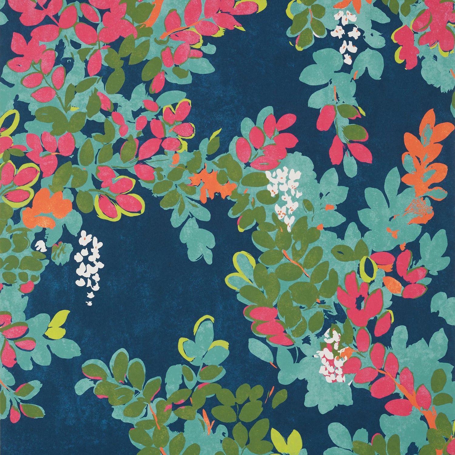 Central Park wallpaper in navy and pink color - pattern number T14331 - by Thibaut in the Canopy collection
