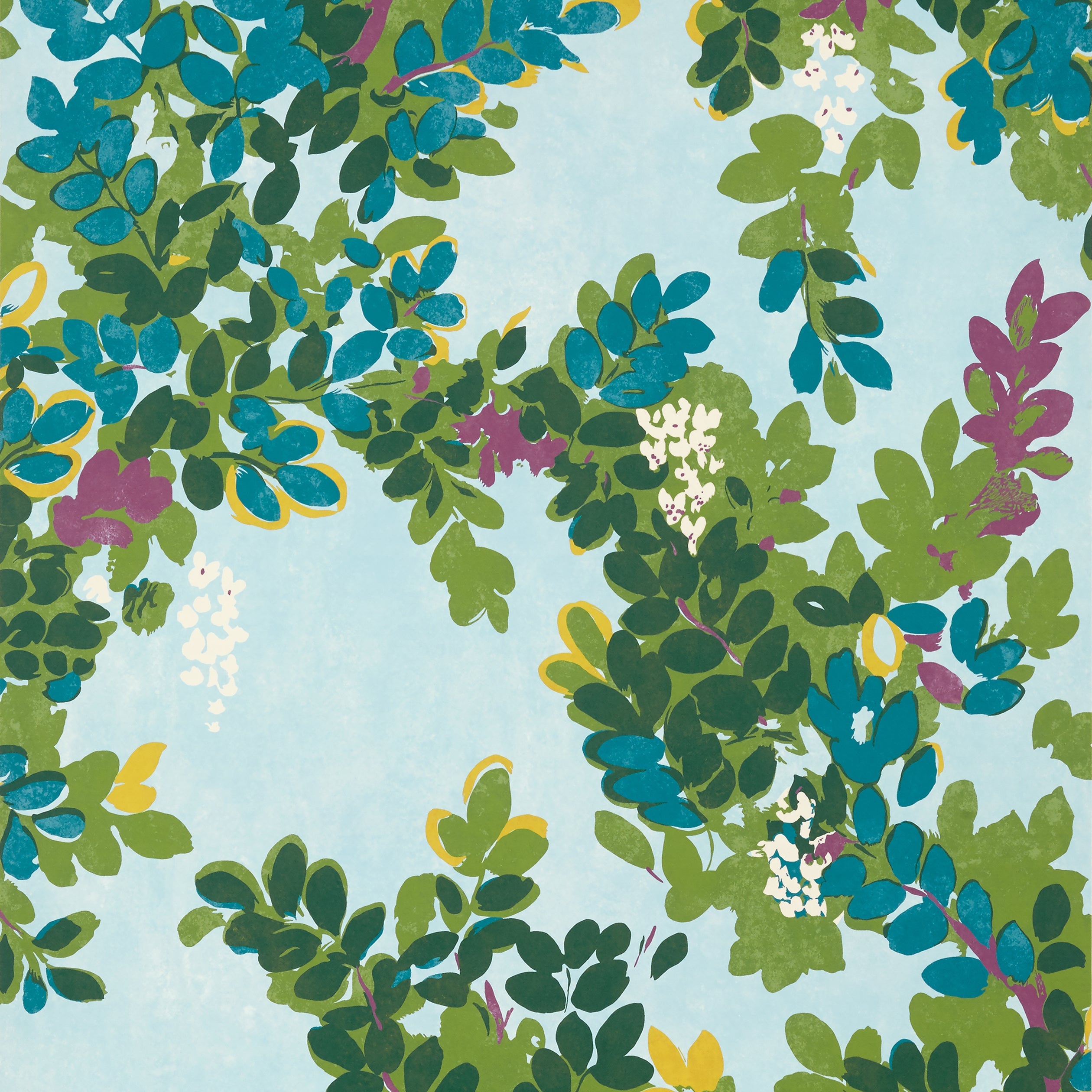 Central Park wallpaper in sky blue color - pattern number T14334 - by Thibaut in the Canopy collection