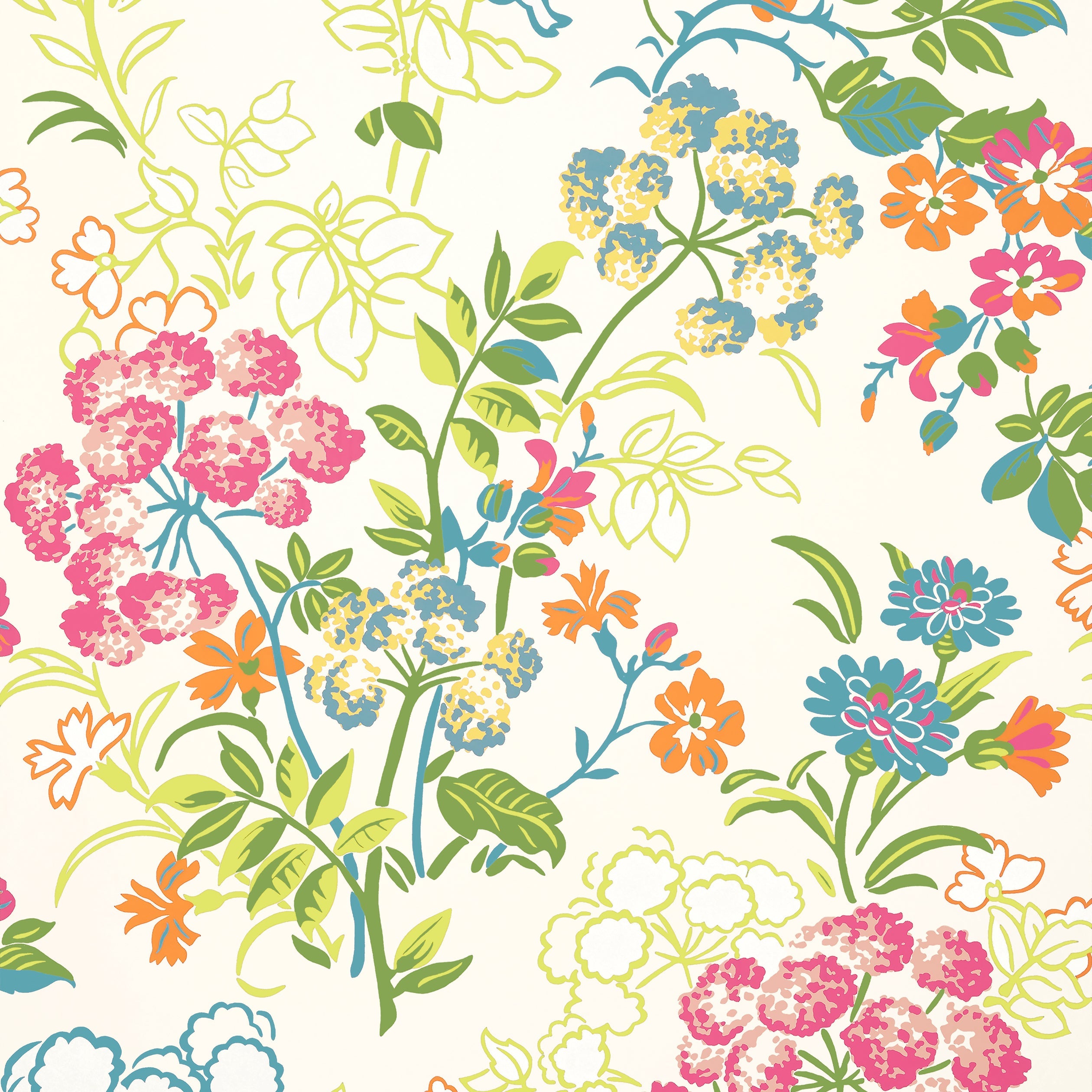 Spring Garden wallpaper in cream color - pattern number T14340 - by Thibaut in the Canopy collection