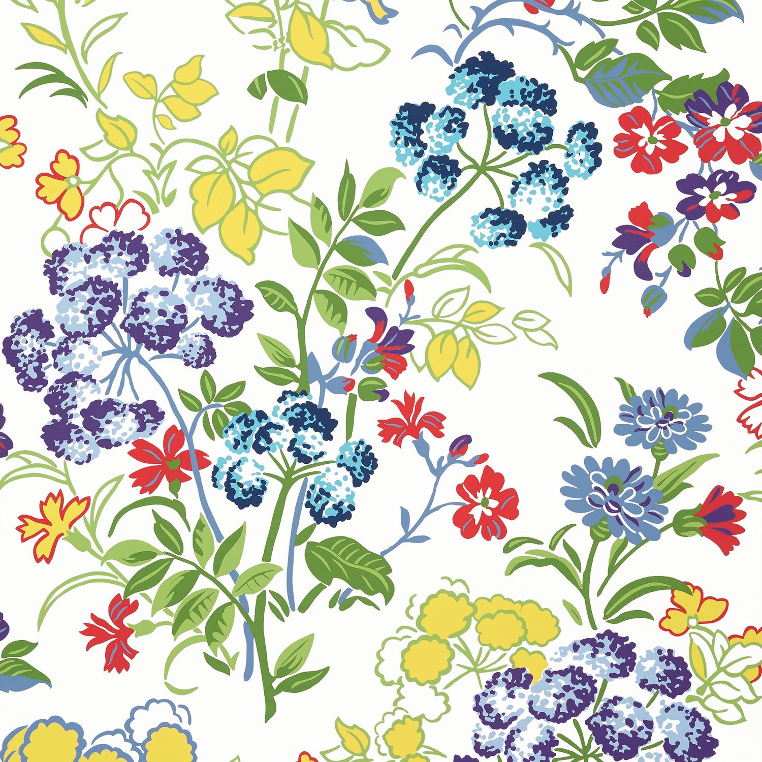 Spring Garden wallpaper in brights color - pattern number T14341 - by Thibaut in the Canopy collection