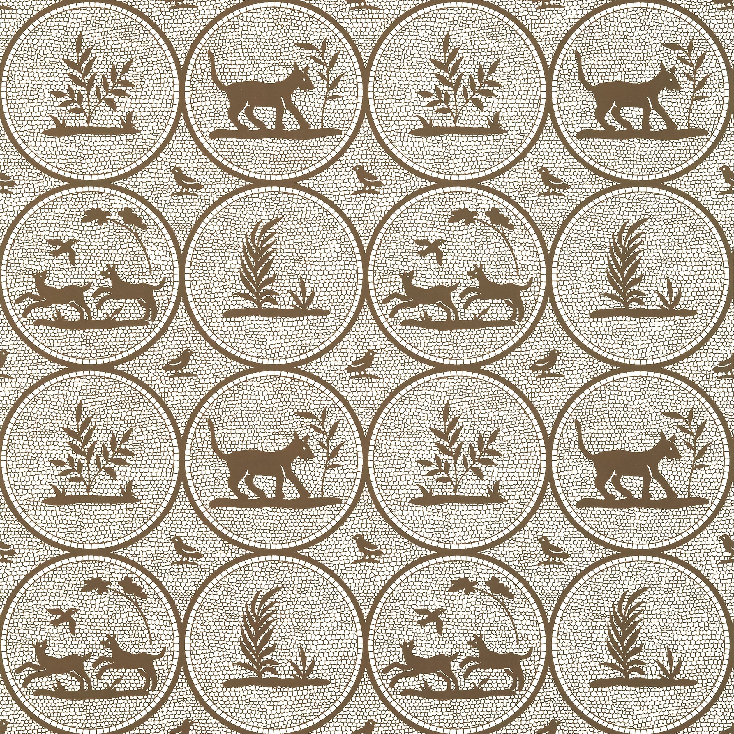 Dooley wallpaper in brown color - pattern number T14349 - by Thibaut in the Canopy collection