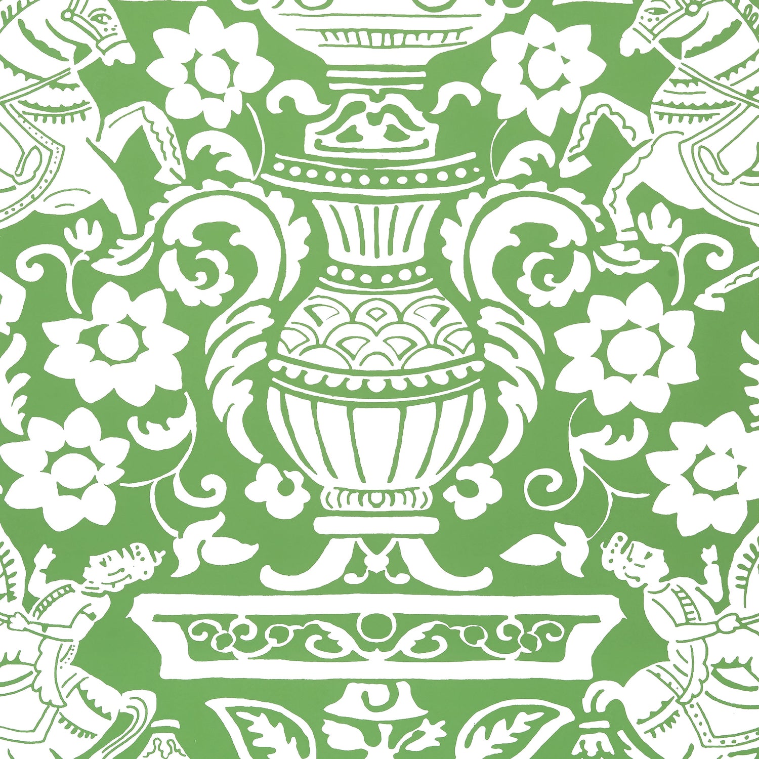 Galway wallpaper in green color - pattern number T14359 - by Thibaut in the Canopy collection