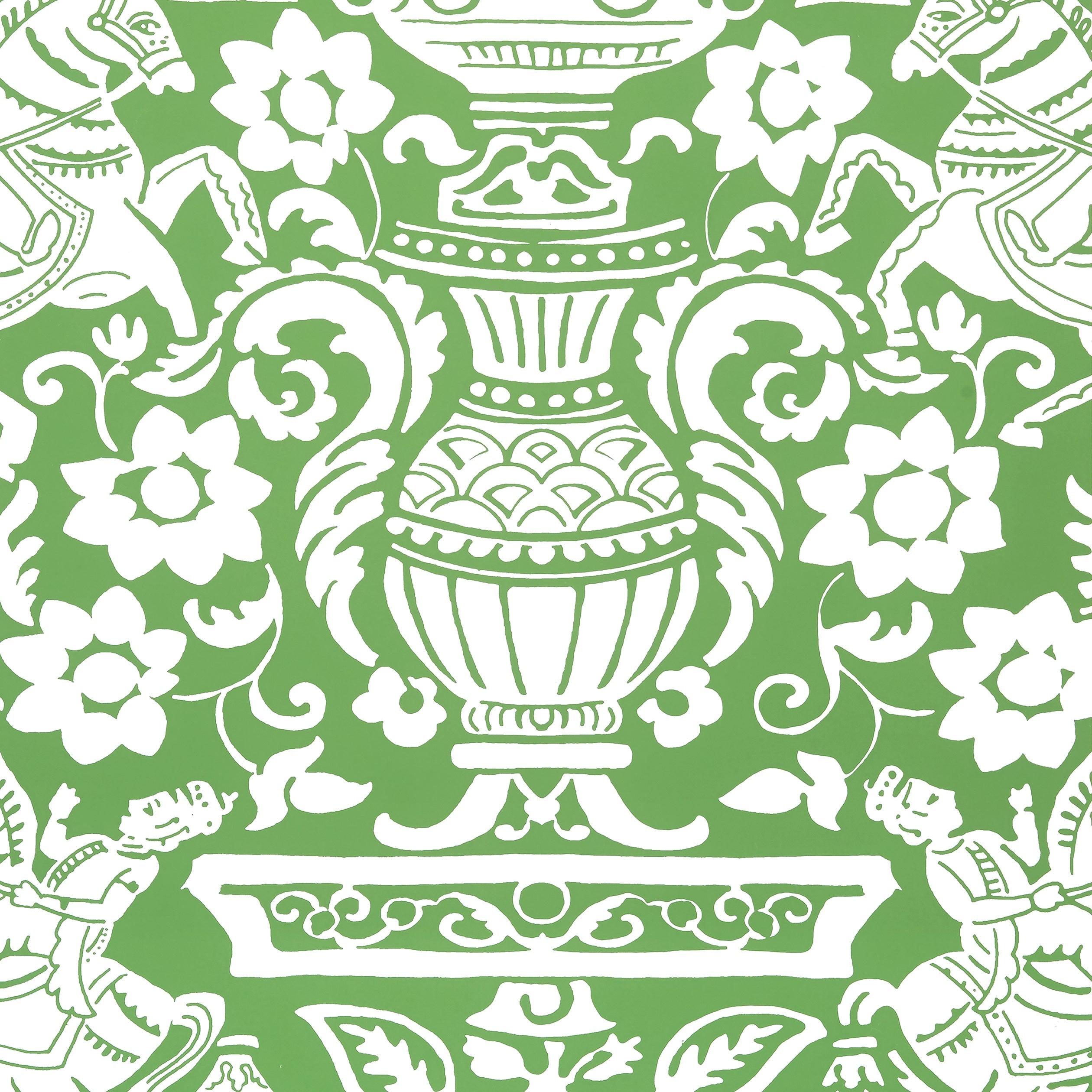 Galway wallpaper in green color - pattern number T14359 - by Thibaut in the Canopy collection
