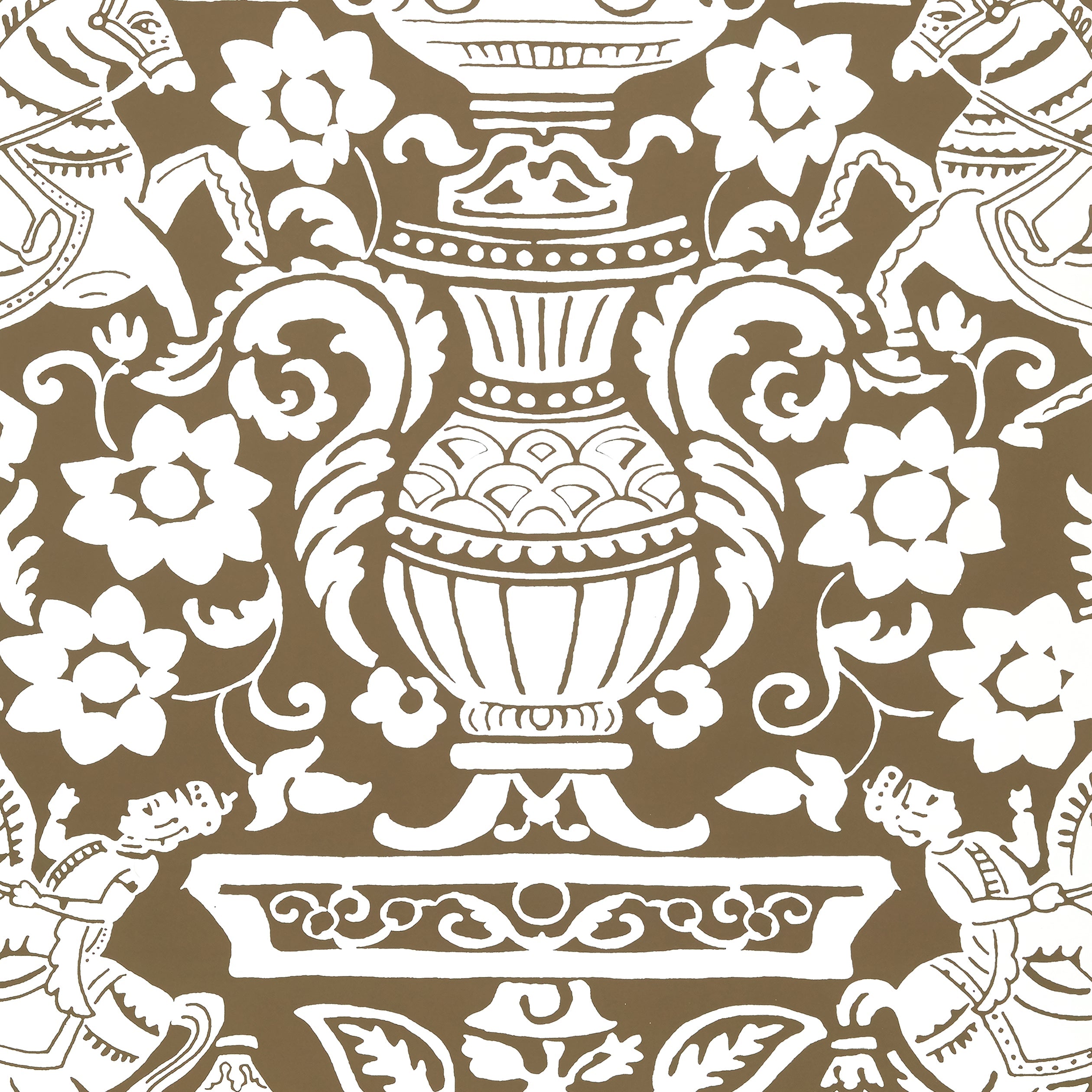 Galway wallpaper in brown color - pattern number T14364 - by Thibaut in the Canopy collection