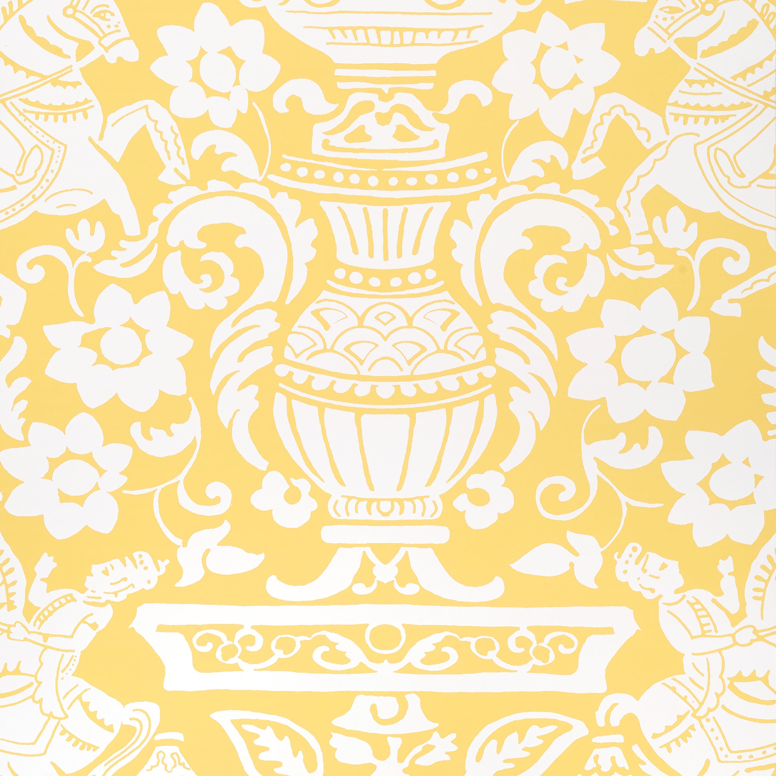 Galway wallpaper in yellow color - pattern number T14366 - by Thibaut in the Canopy collection