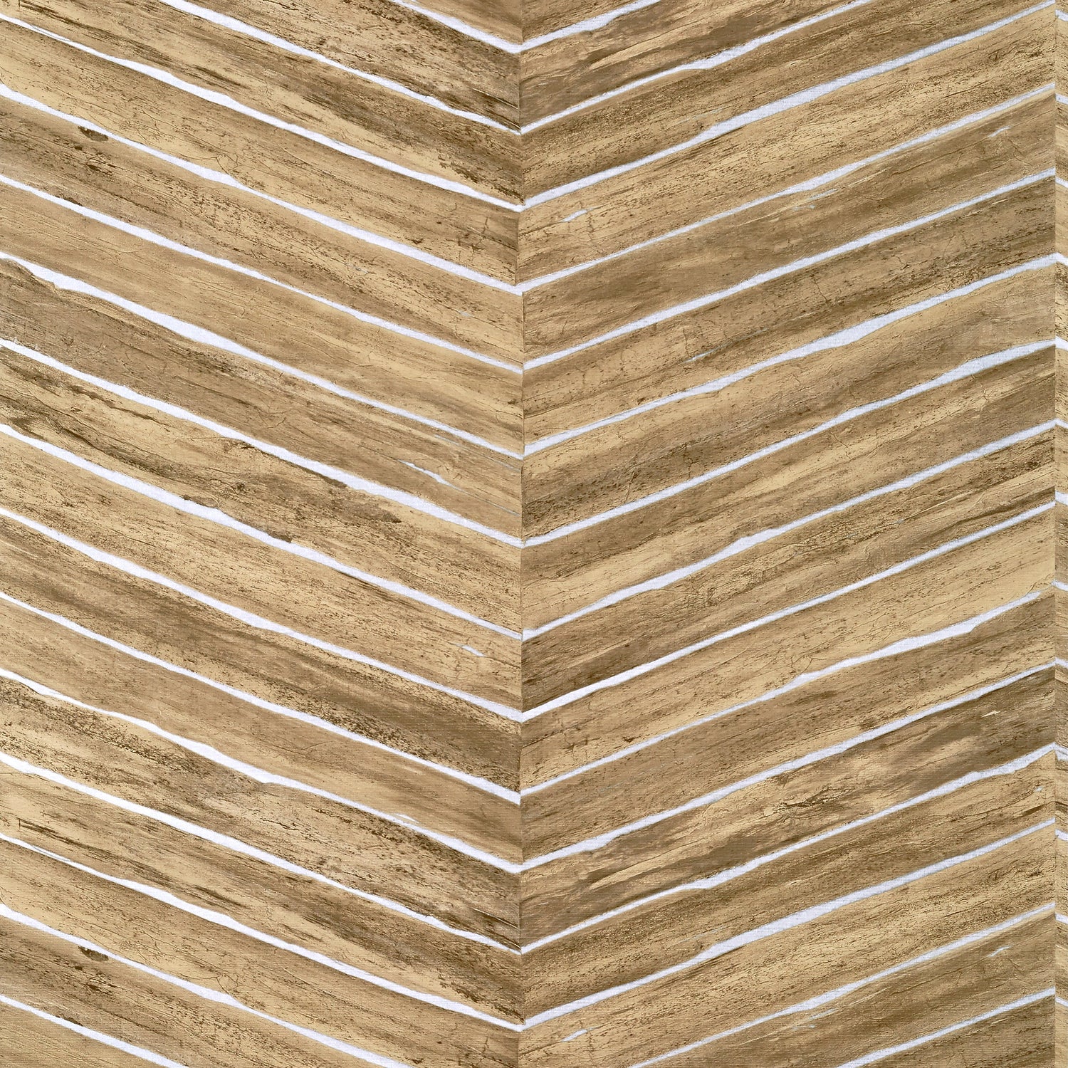 Wood Herringbone wallpaper in natural on metallic silver color - pattern number T14573 - by Thibaut in the Texture Resource Volume 8 collection