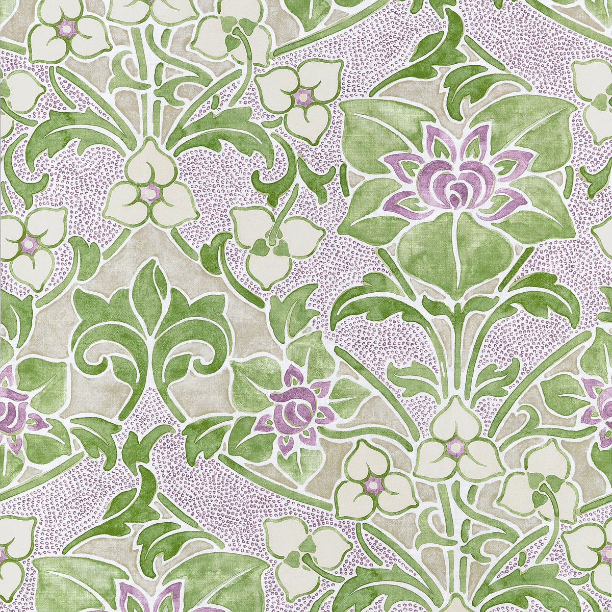 Woodford Wallpaper in Lilac and Green color - pattern number T14603 - by Thibaut in the Fairhaven collection