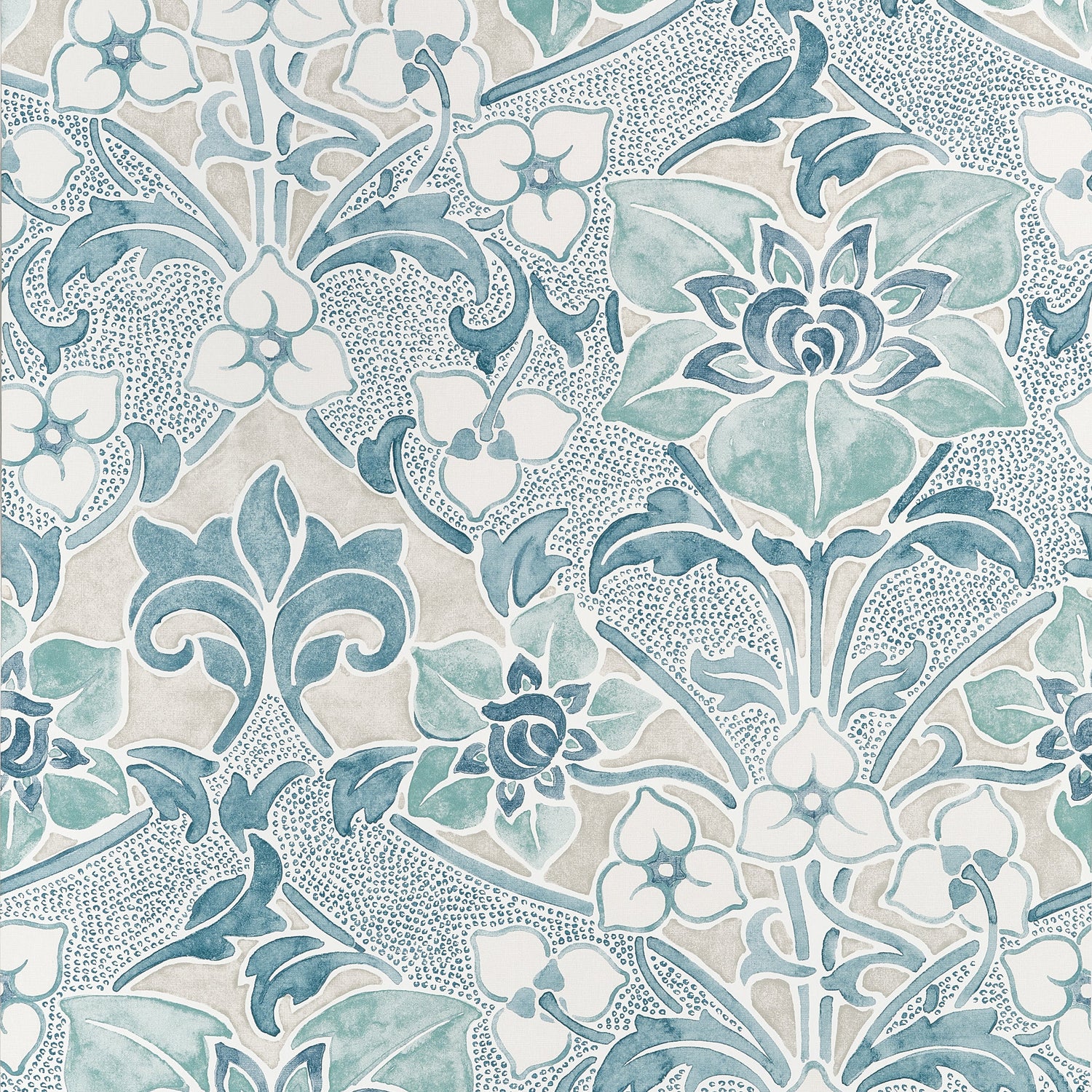 Woodford Wallpaper in Spa Blue color - pattern number T14604 - by Thibaut in the Fairhaven collection