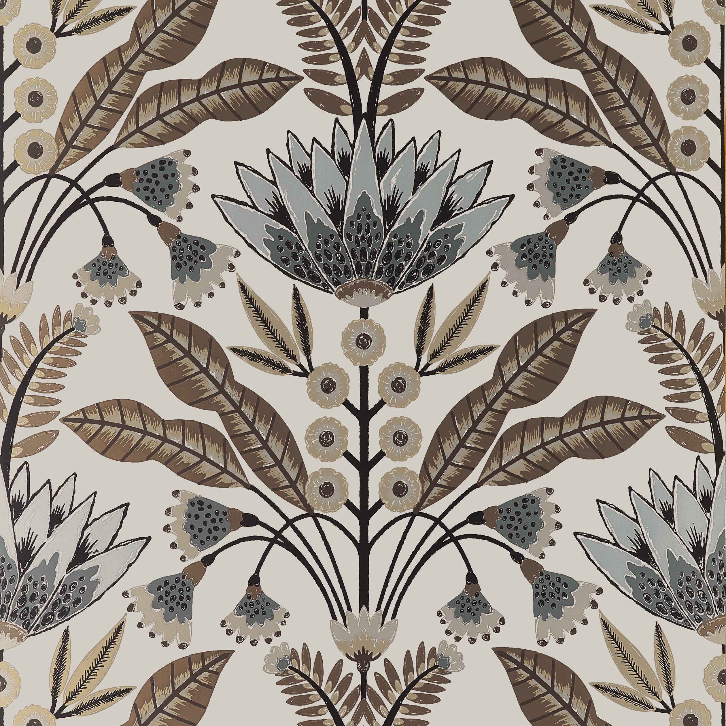 Lotus Wallpaper in Natural color - pattern number T14607 - by Thibaut in the Fairhaven collection