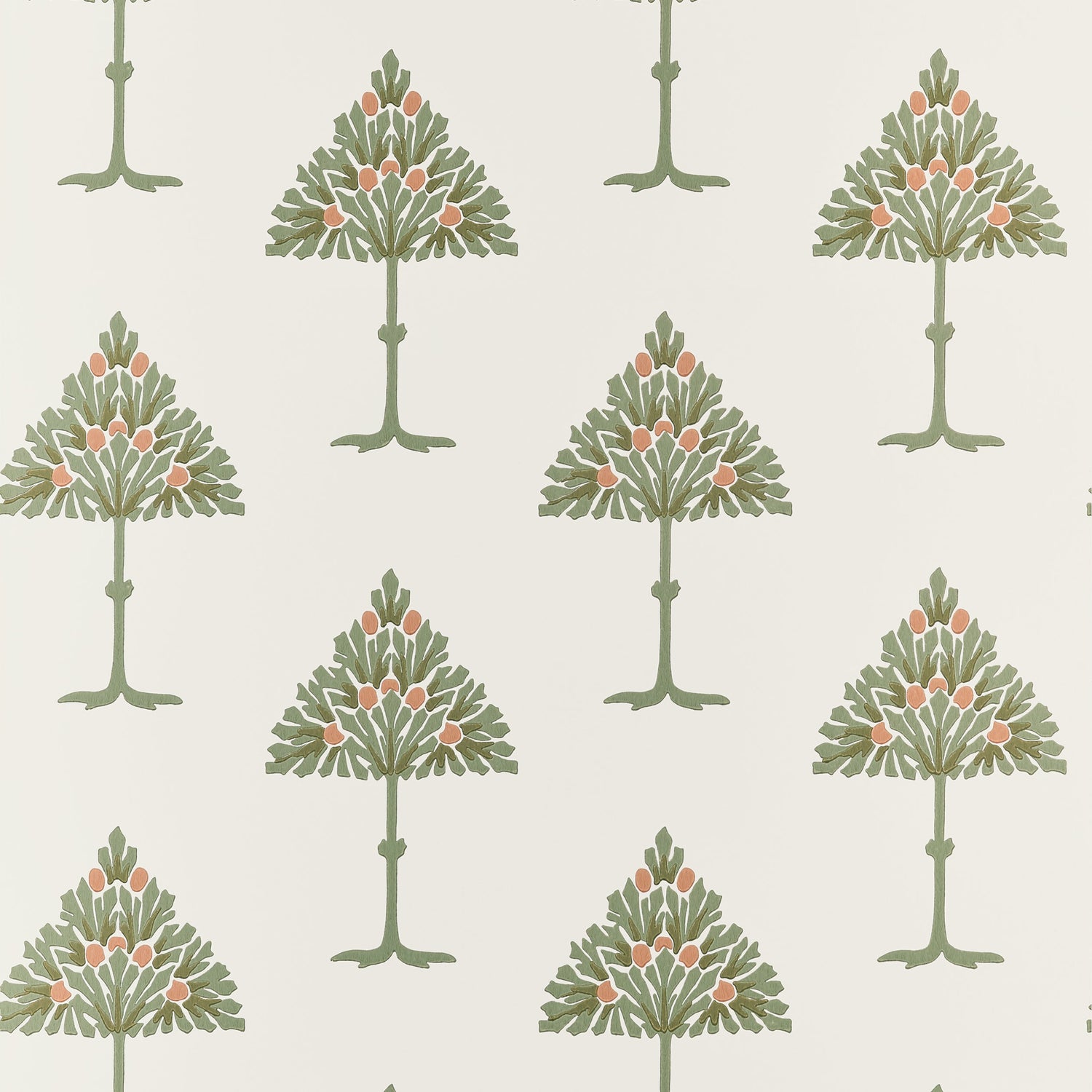 May Tree Wallpaper in Sage and Apricot color - pattern number T14614 - by Thibaut in the Fairhaven collection