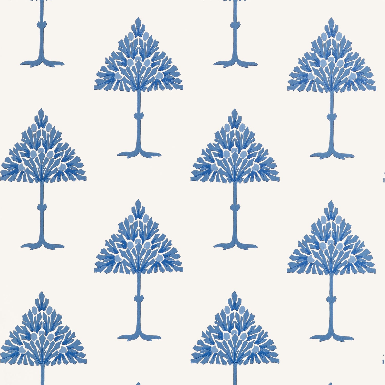 May Tree Wallpaper in Blue and White color - pattern number T14616 - by Thibaut in the Fairhaven collection