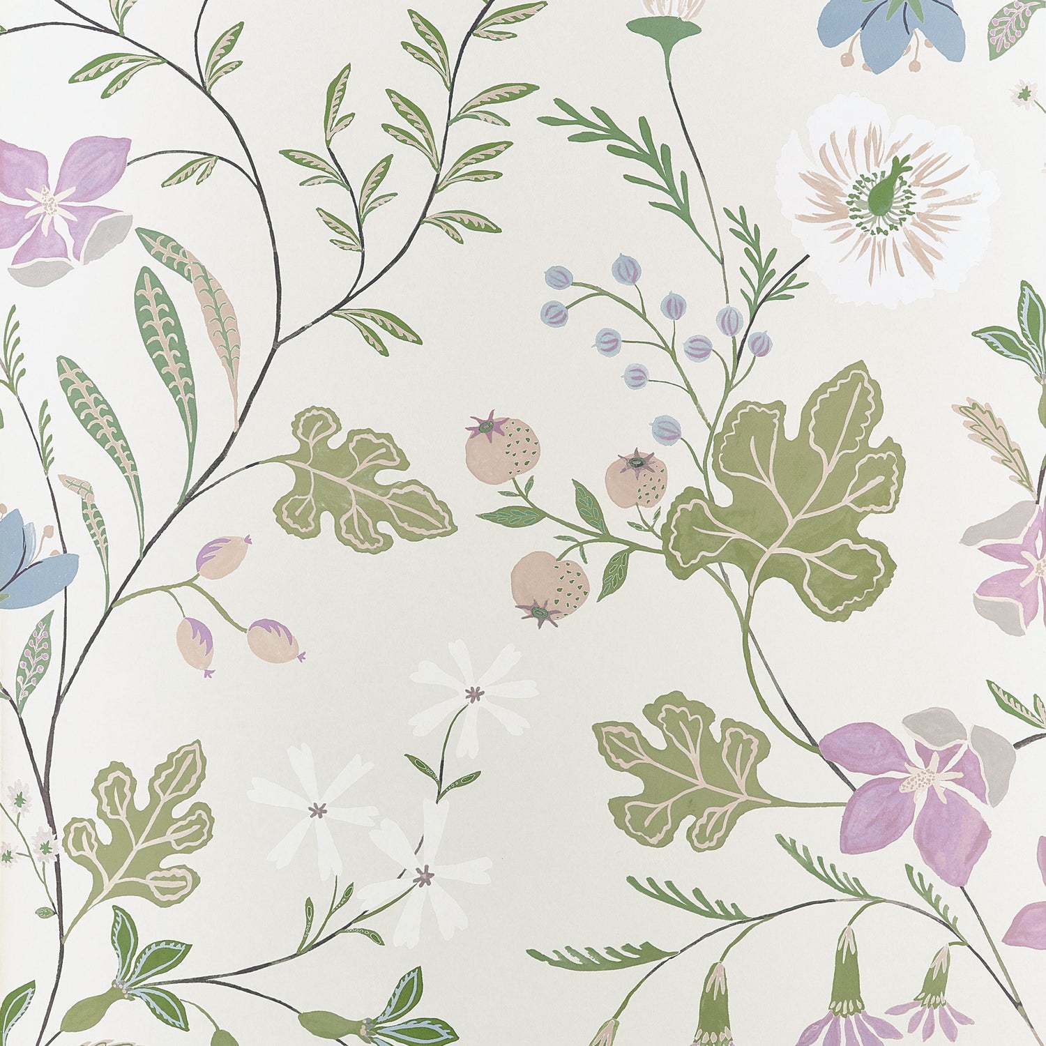 Bloom Wallpaper in Lilac color - pattern number T14623 - by Thibaut in the Fairhaven collection