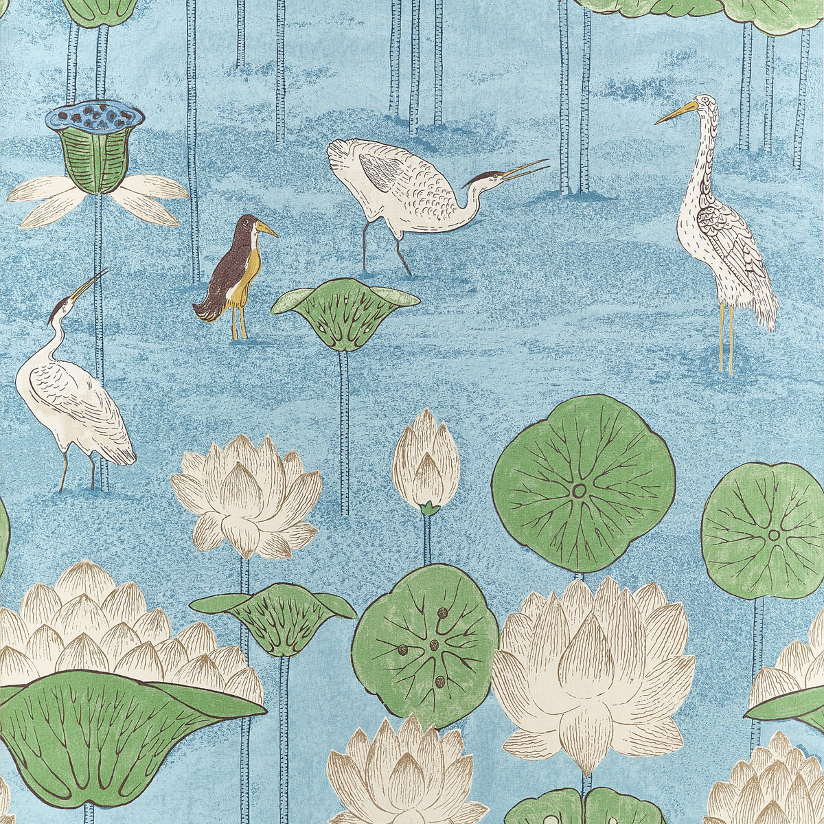 Malea Wallpaper in Sky Blue color - pattern number T14637 - by Thibaut in the Fairhaven collection
