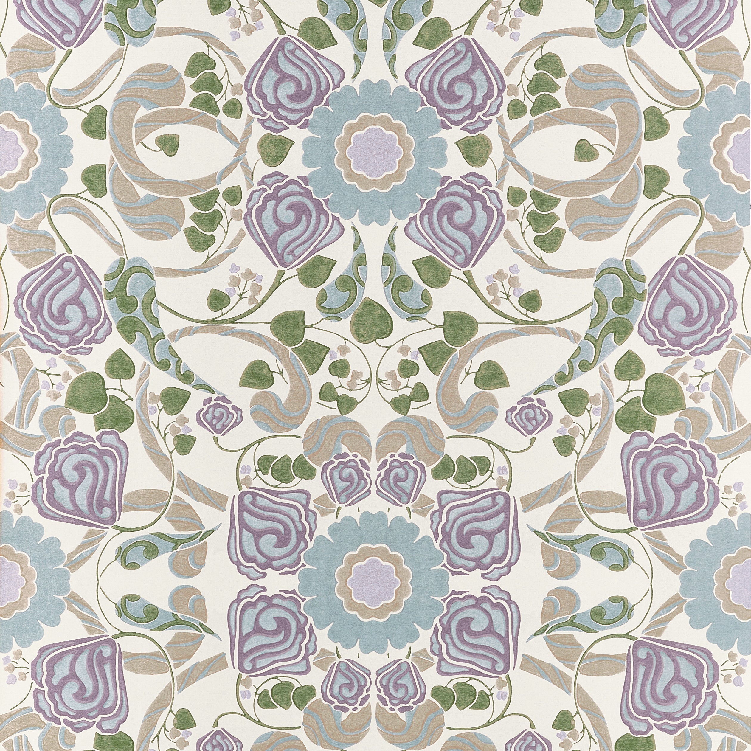 Margaux Wallpaper in Lavender and Blue color - pattern number T14645 - by Thibaut in the Fairhaven collection