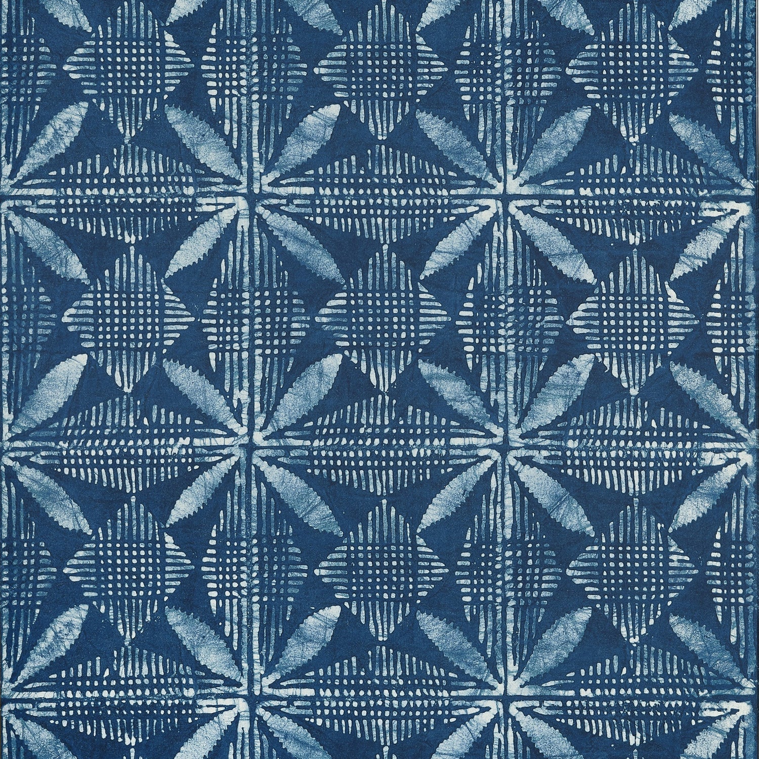 Tortuga Batik wallpaper in navy color - pattern number T15837 - by Thibaut in the Islander collection