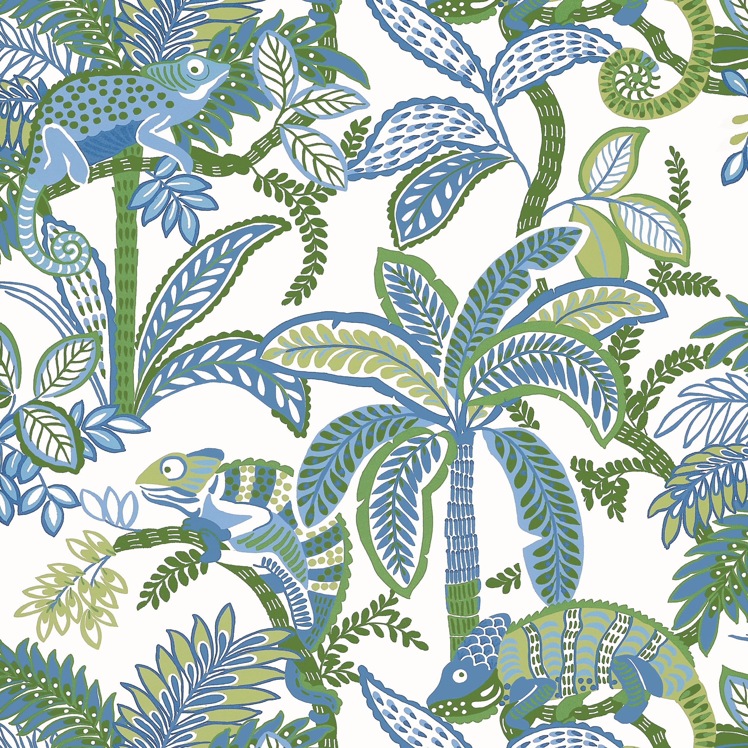 Iggy fabric in blue and green color - pattern number T15845 - by Thibaut in the Islander collection