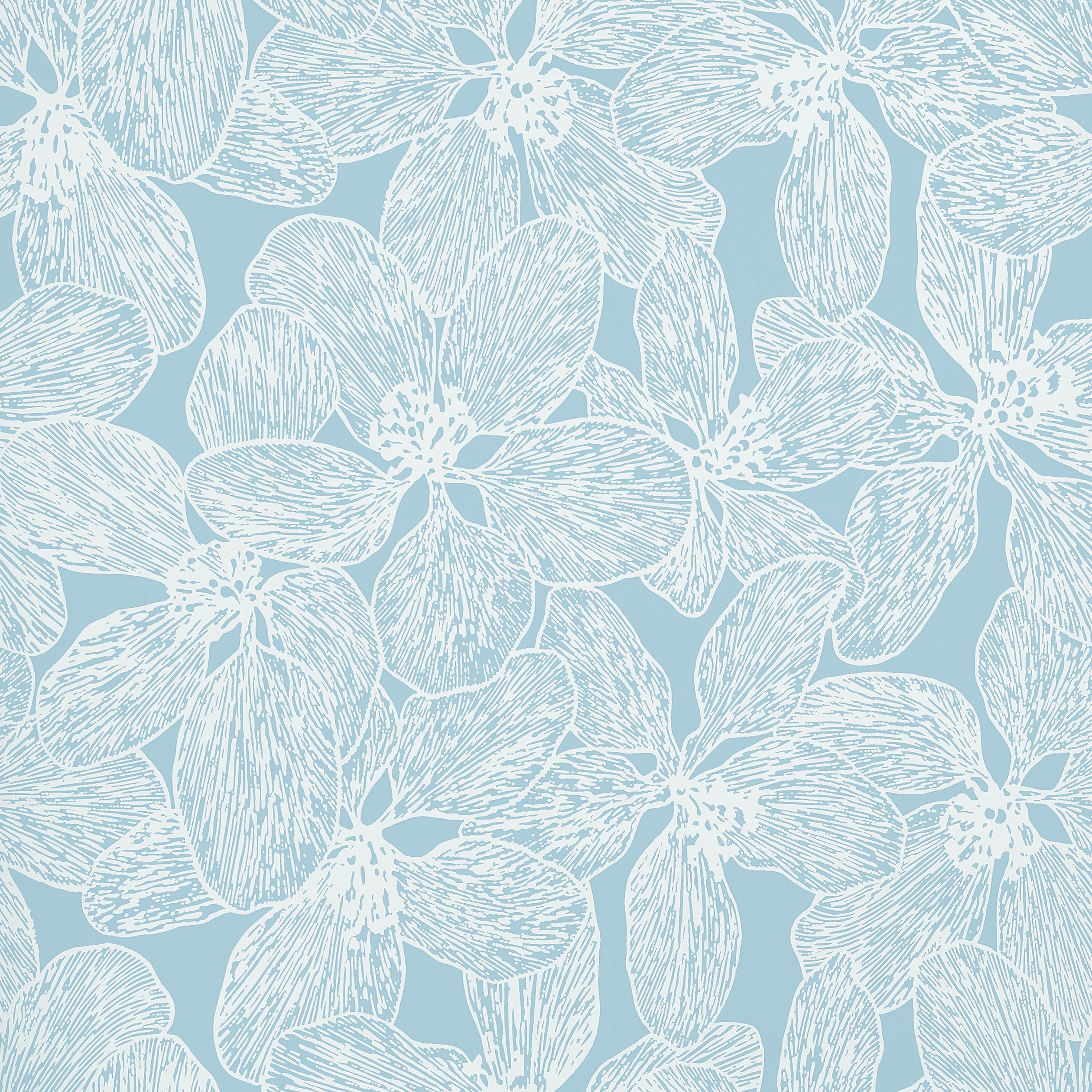Island Orchid wallpaper in light blue color - pattern number T15847 - by Thibaut in the Islander collection