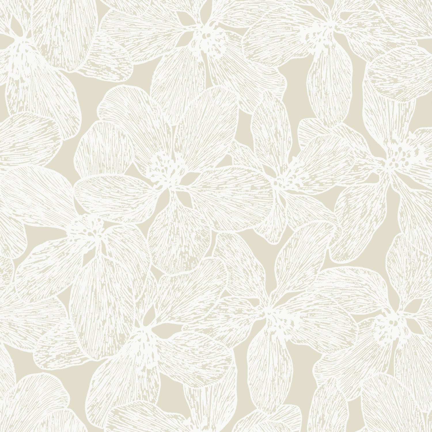 Island Orchid wallpaper in beige color - pattern number T15851 - by Thibaut in the Islander collection