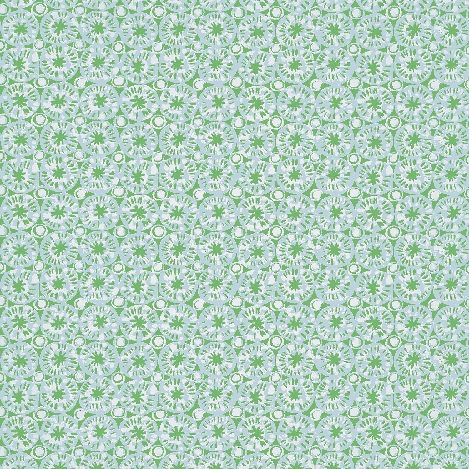 Sand Dollar fabric in green and blue color - pattern number T15856 - by Thibaut in the Islander collection