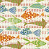 Batik Fish wallpaper in coral and blue color - pattern number T15869 - by Thibaut in the Islander collection