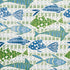 Batik Fish wallpaper in blue and green color - pattern number T15870 - by Thibaut in the Islander collection