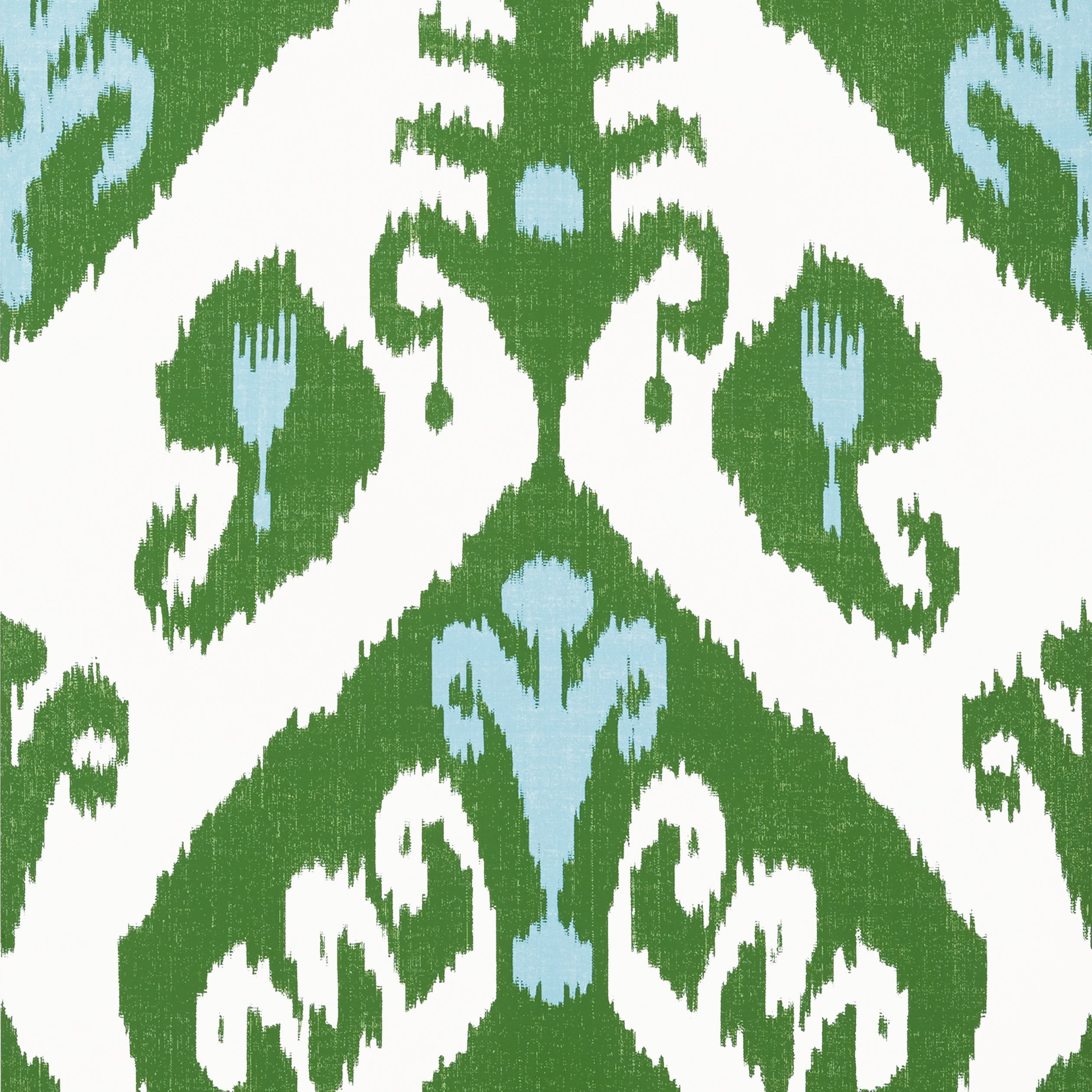 Indies Ikat wallpaper in green color - pattern number T16246 - by Thibaut in the Kismet by Thibaut collection