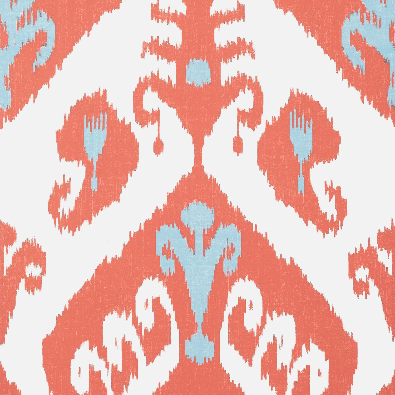 Indies Ikat wallpaper in coral color - pattern number T16247 - by Thibaut in the Kismet by Thibaut collection