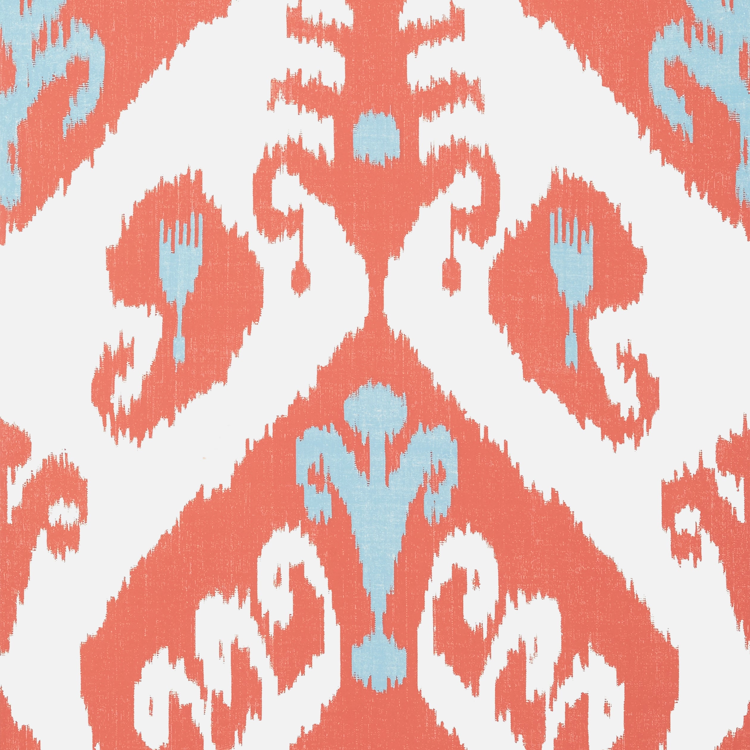 Indies Ikat wallpaper in coral color - pattern number T16247 - by Thibaut in the Kismet by Thibaut collection