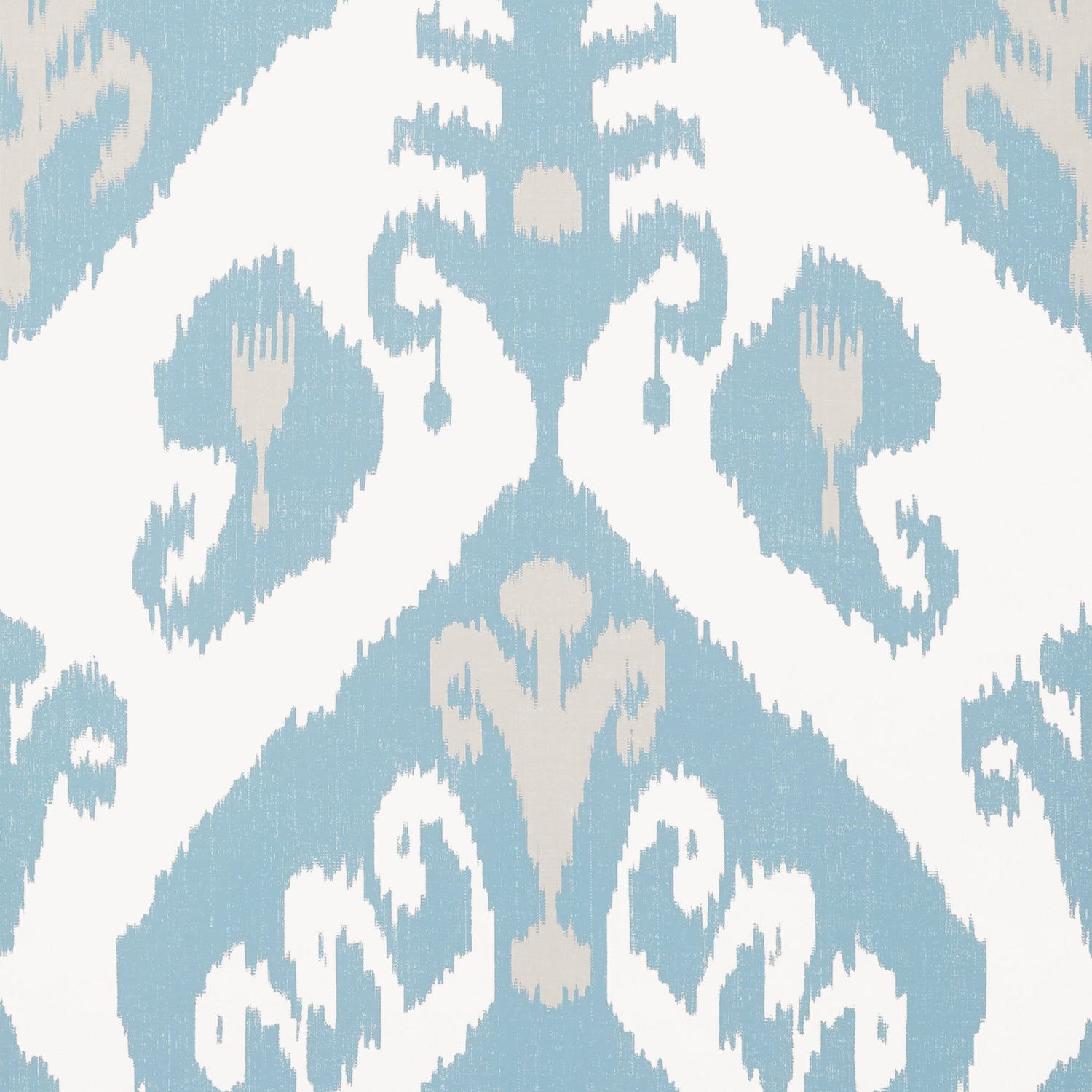 Indies Ikat wallpaper in french blue color - pattern number T16248 - by Thibaut in the Kismet by Thibaut collection