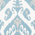 Indies Ikat wallpaper in french blue color - pattern number T16248 - by Thibaut in the Kismet by Thibaut collection