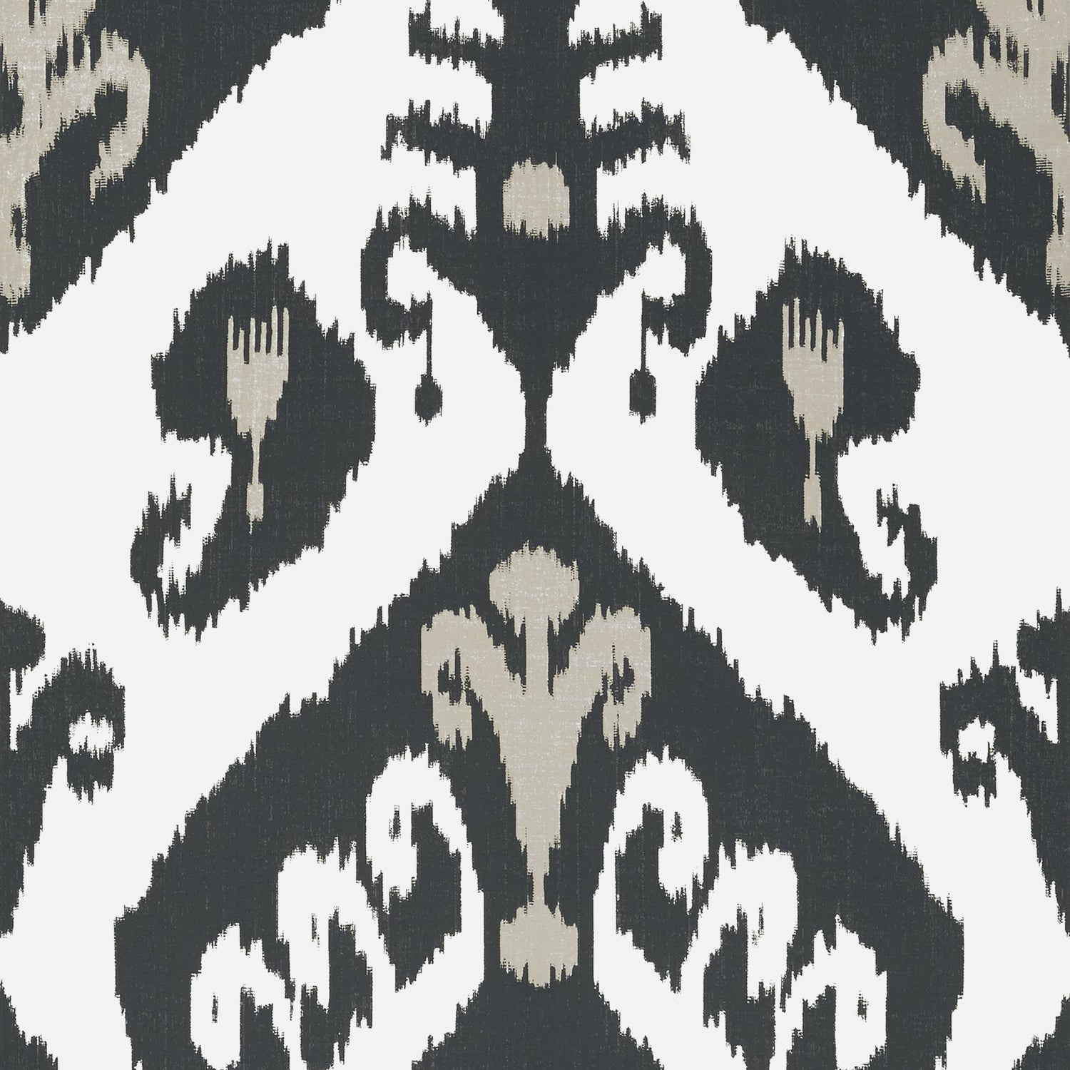 Indies Ikat wallpaper in black color - pattern number T16250 - by Thibaut in the Kismet by Thibaut collection