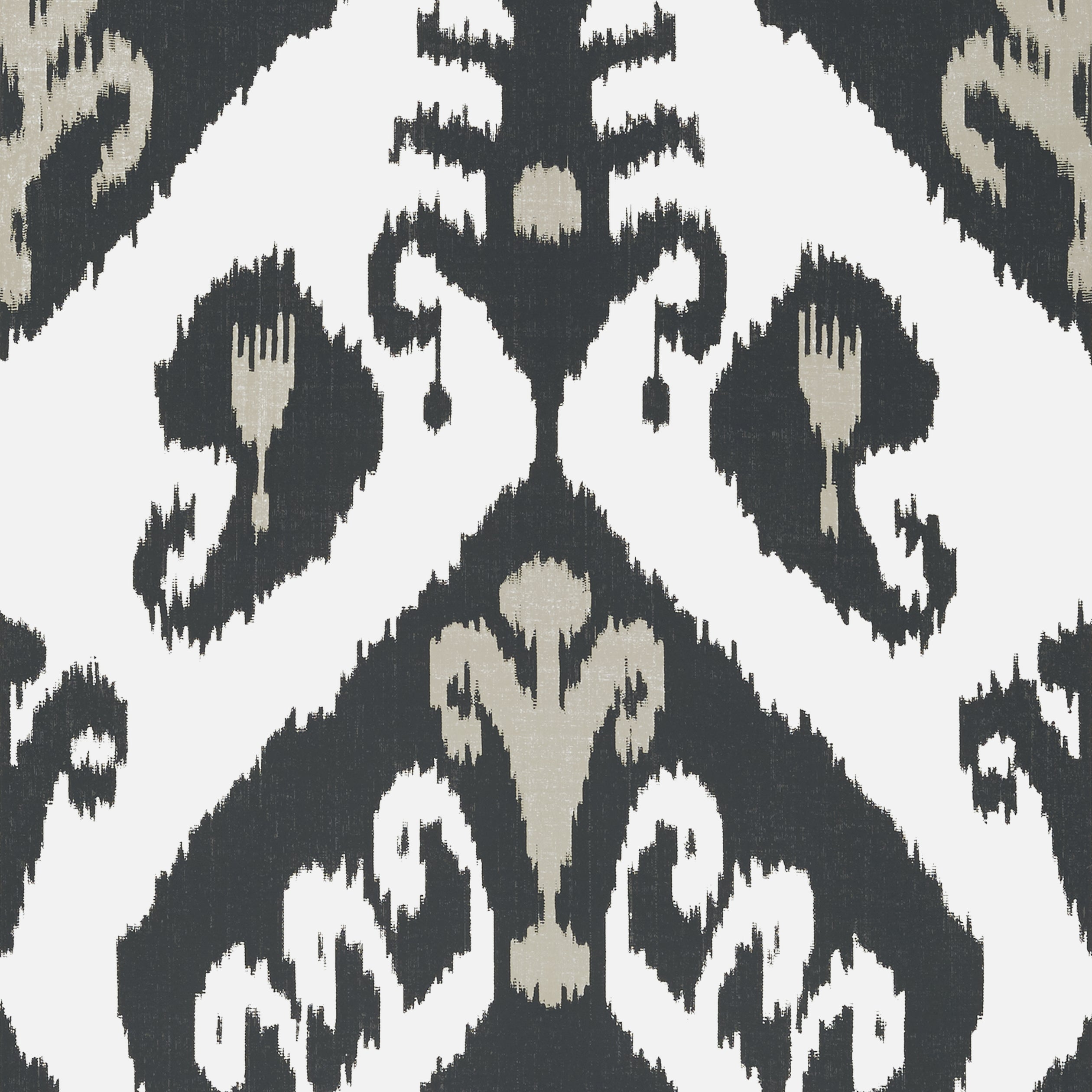 Indies Ikat wallpaper in black color - pattern number T16250 - by Thibaut in the Kismet by Thibaut collection